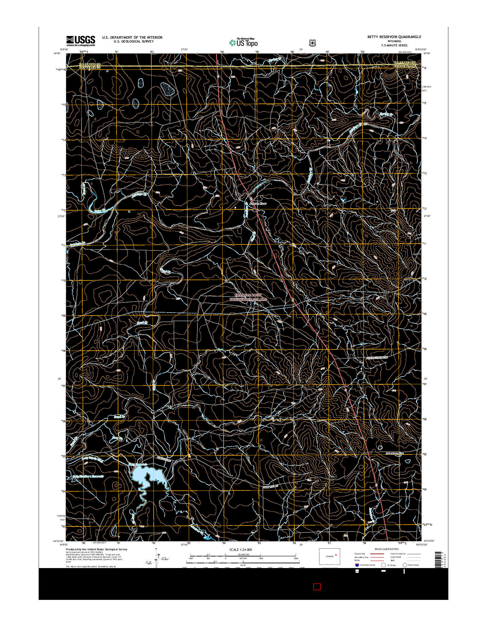 USGS US TOPO 7.5-MINUTE MAP FOR BETTY RESERVOIR, WY 2015