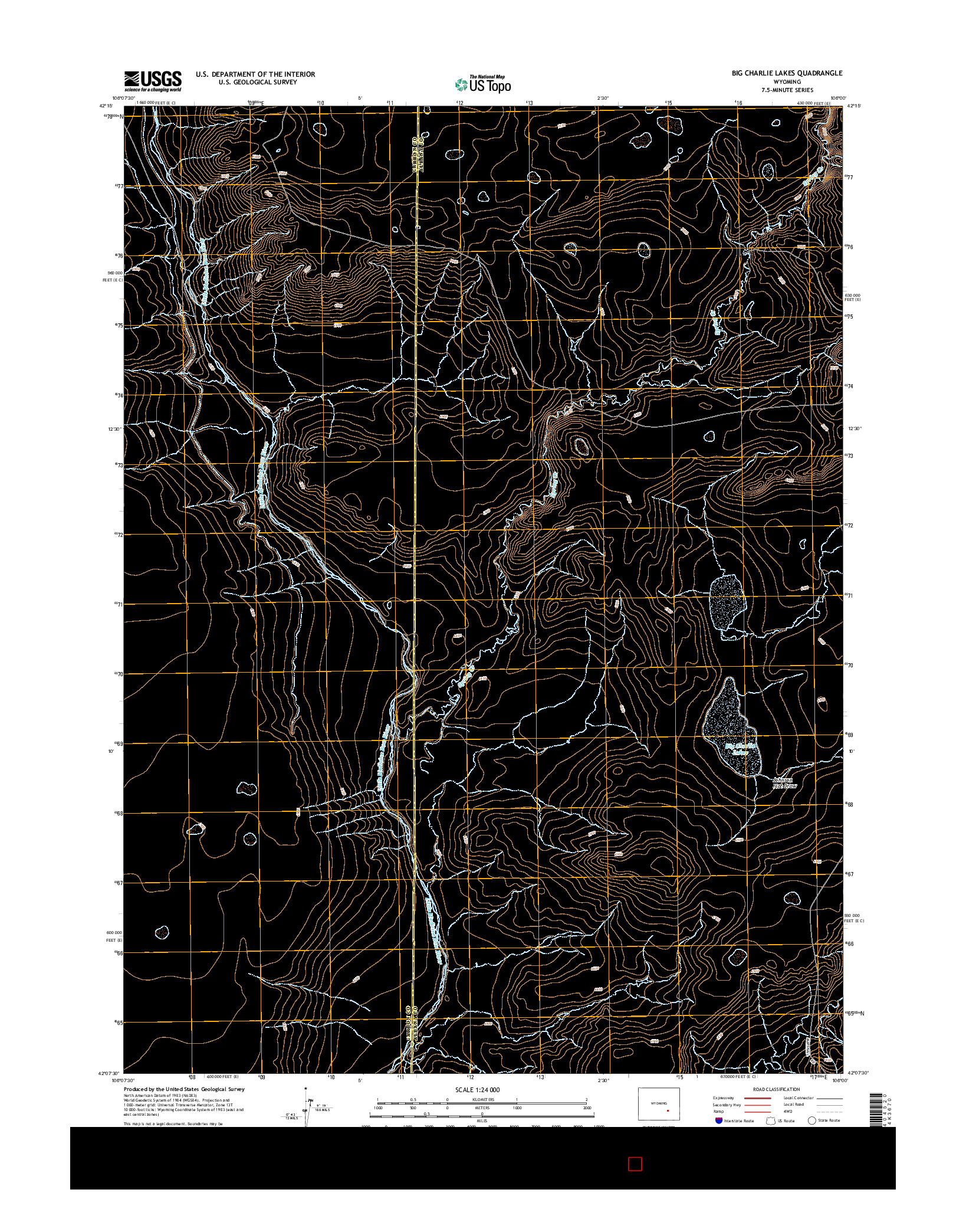USGS US TOPO 7.5-MINUTE MAP FOR BIG CHARLIE LAKES, WY 2015