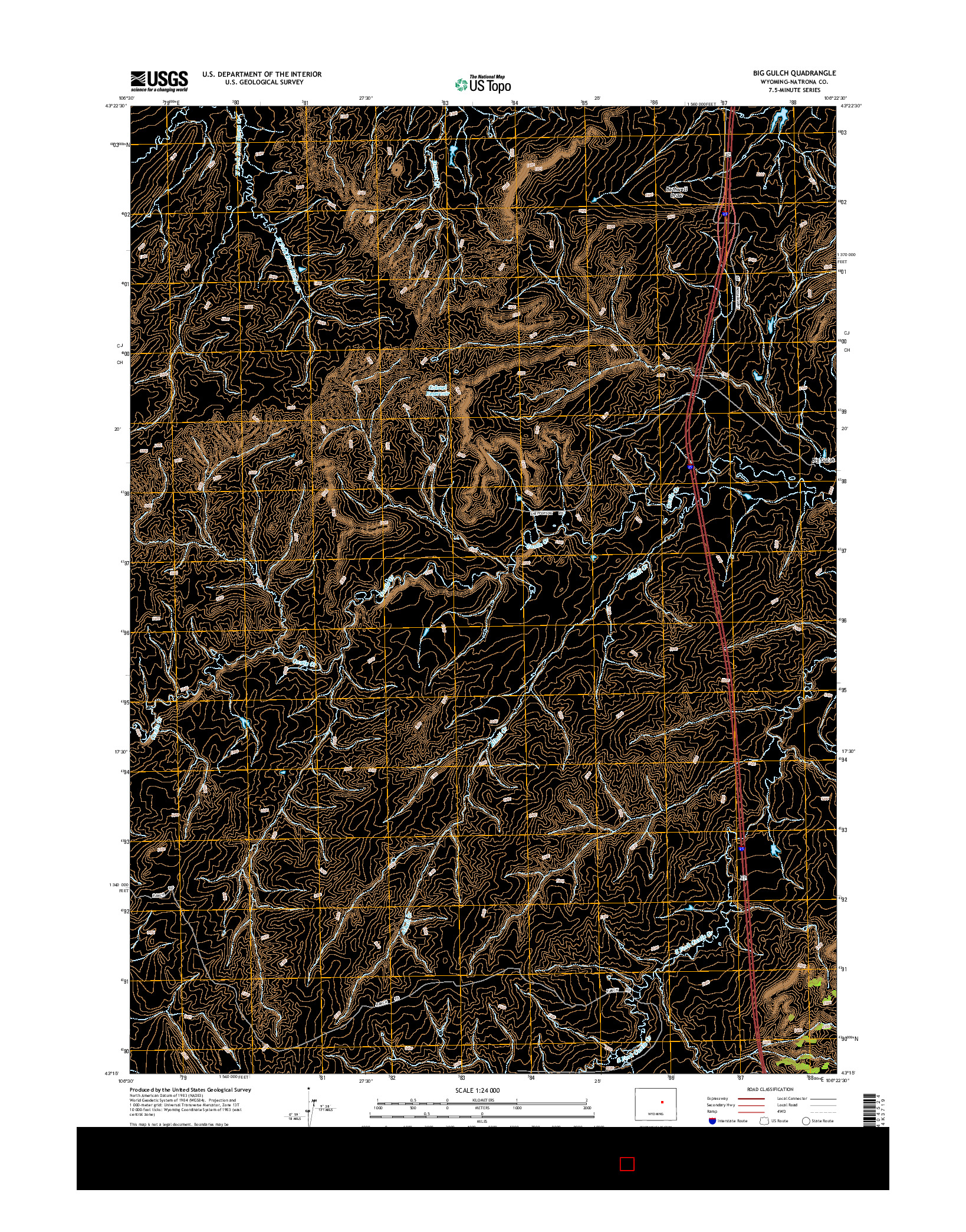 USGS US TOPO 7.5-MINUTE MAP FOR BIG GULCH, WY 2015