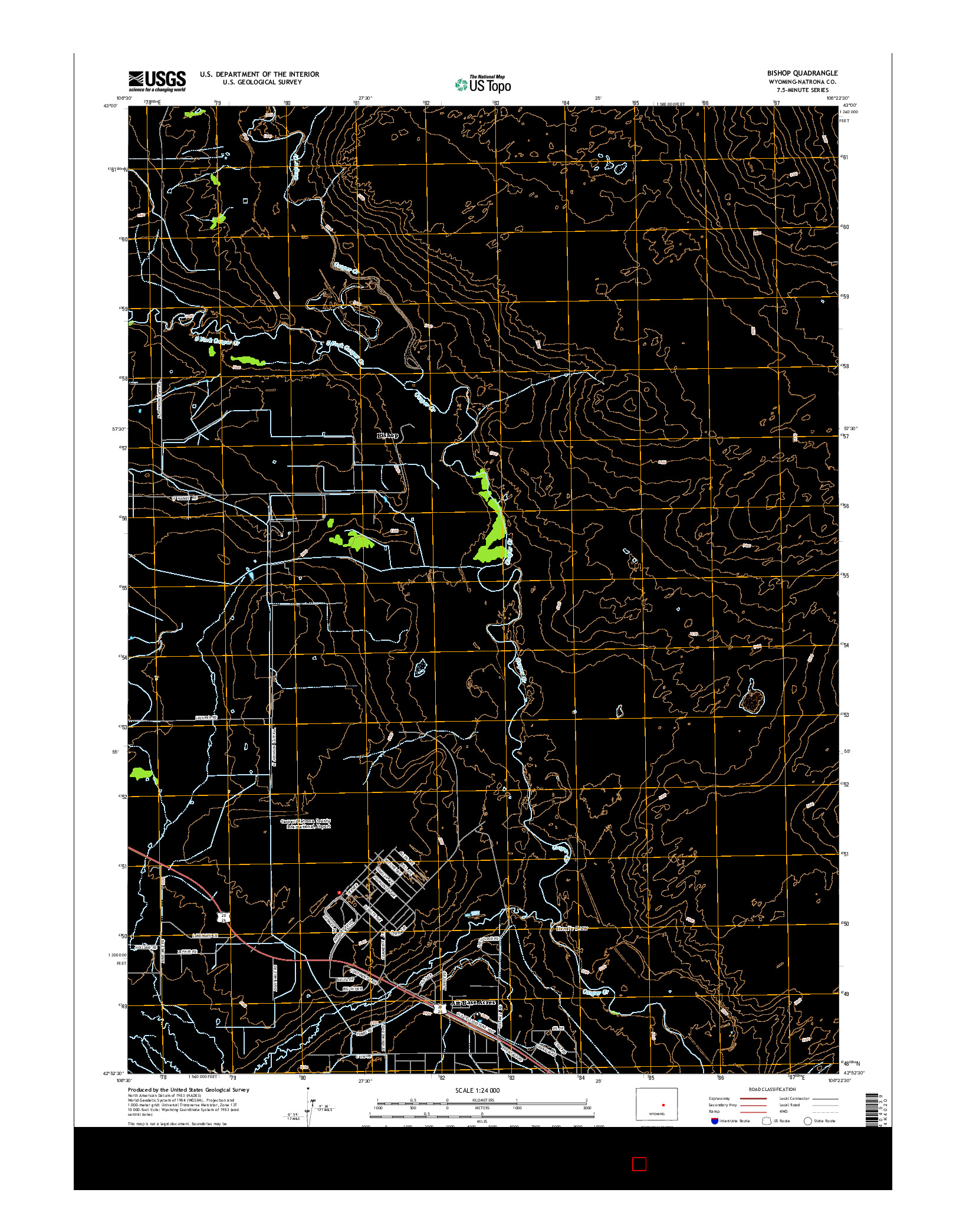 USGS US TOPO 7.5-MINUTE MAP FOR BISHOP, WY 2015