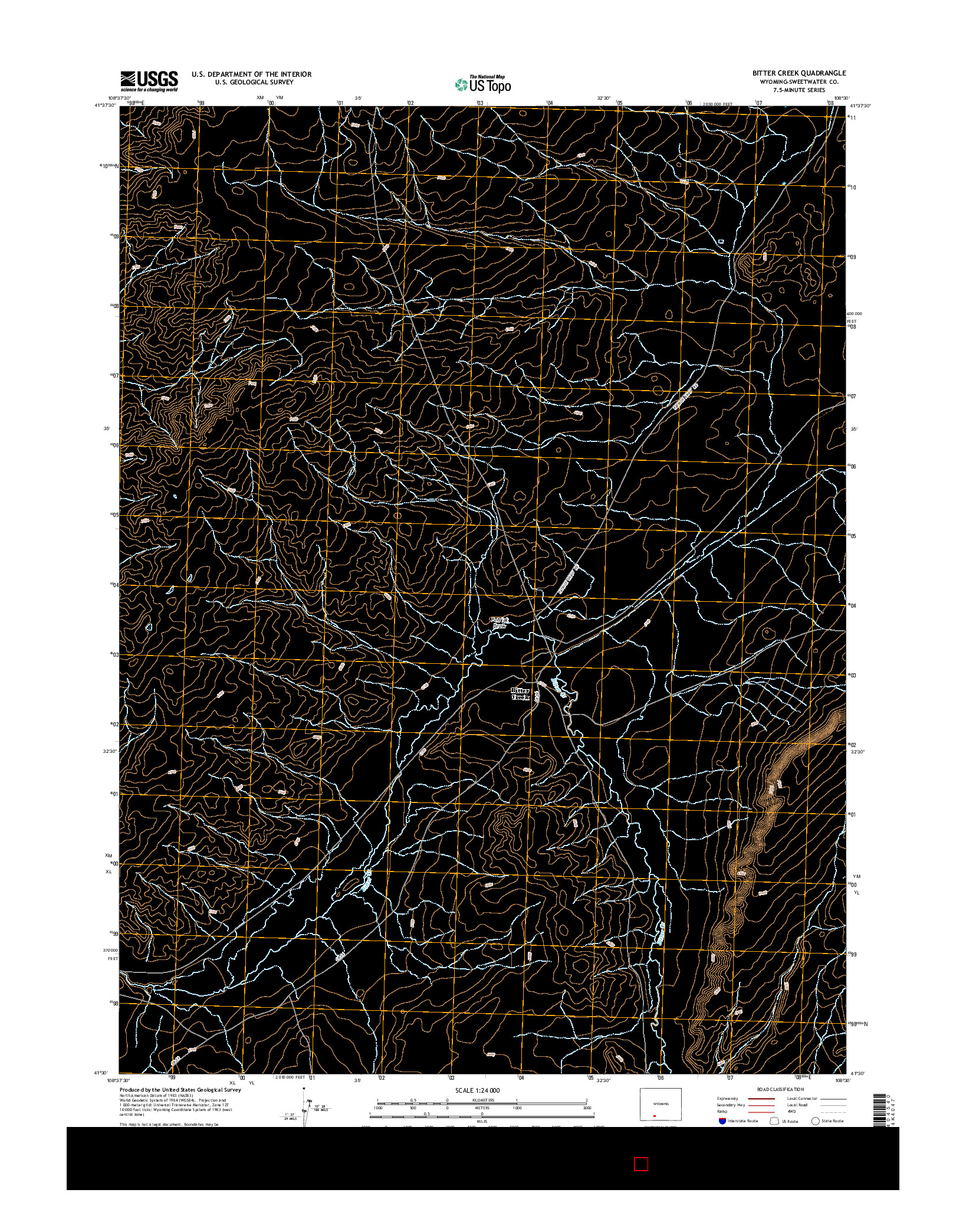 USGS US TOPO 7.5-MINUTE MAP FOR BITTER CREEK, WY 2015