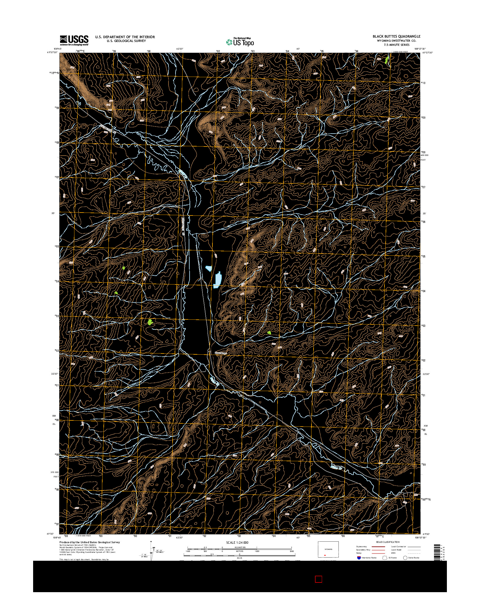 USGS US TOPO 7.5-MINUTE MAP FOR BLACK BUTTES, WY 2015