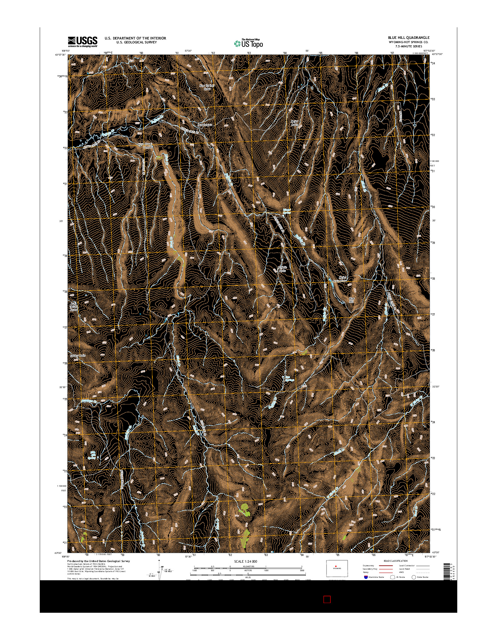 USGS US TOPO 7.5-MINUTE MAP FOR BLUE HILL, WY 2015