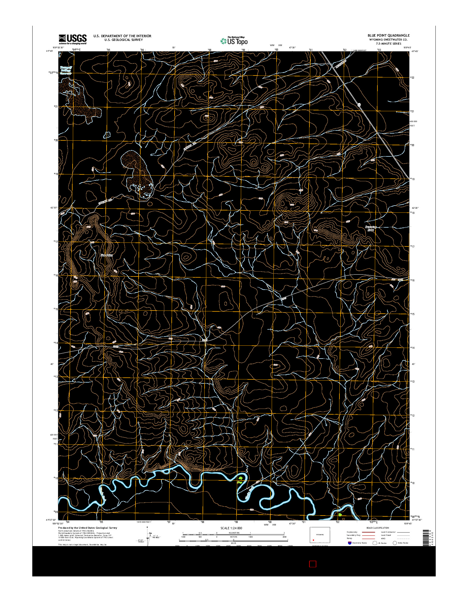 USGS US TOPO 7.5-MINUTE MAP FOR BLUE POINT, WY 2015