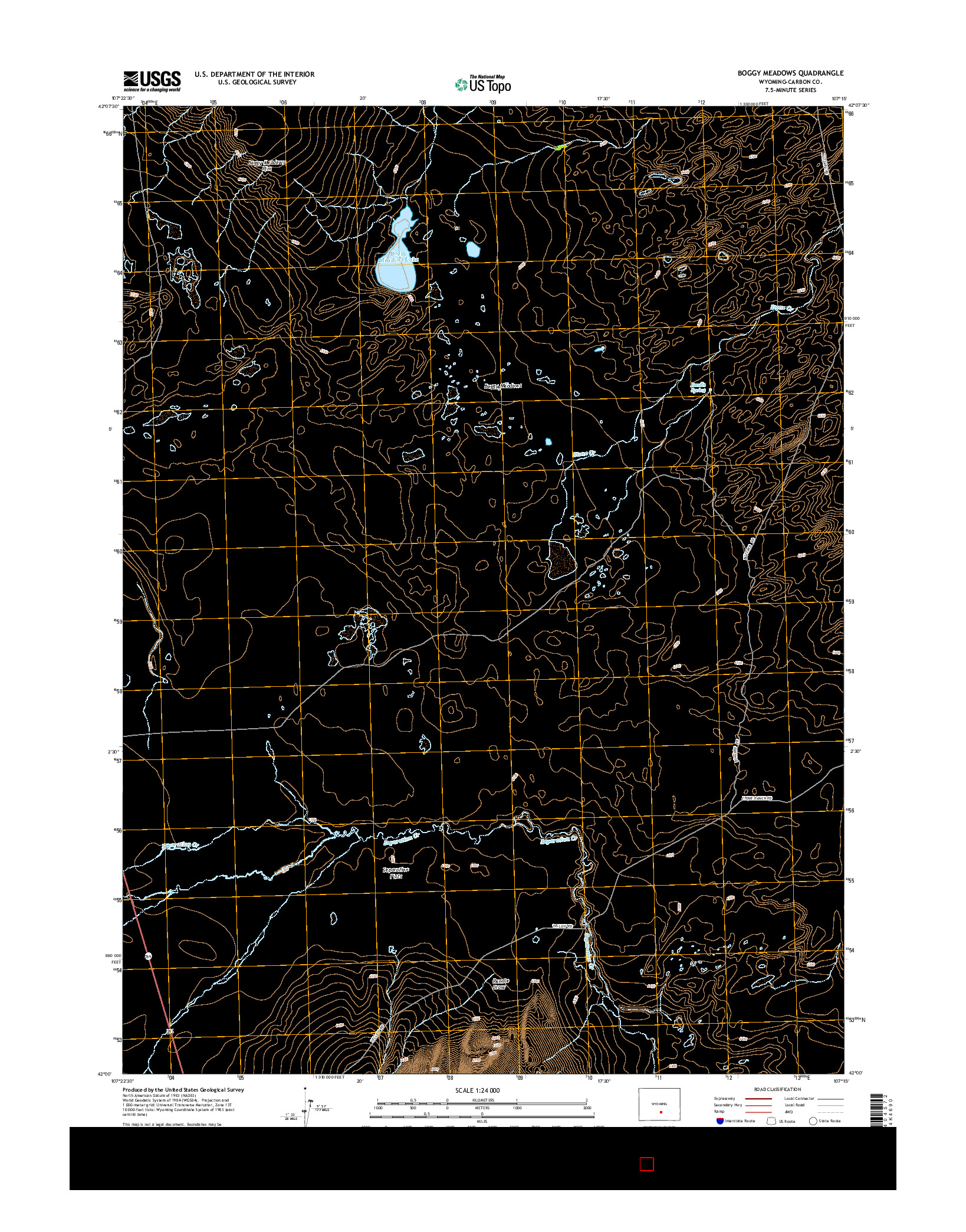 USGS US TOPO 7.5-MINUTE MAP FOR BOGGY MEADOWS, WY 2015
