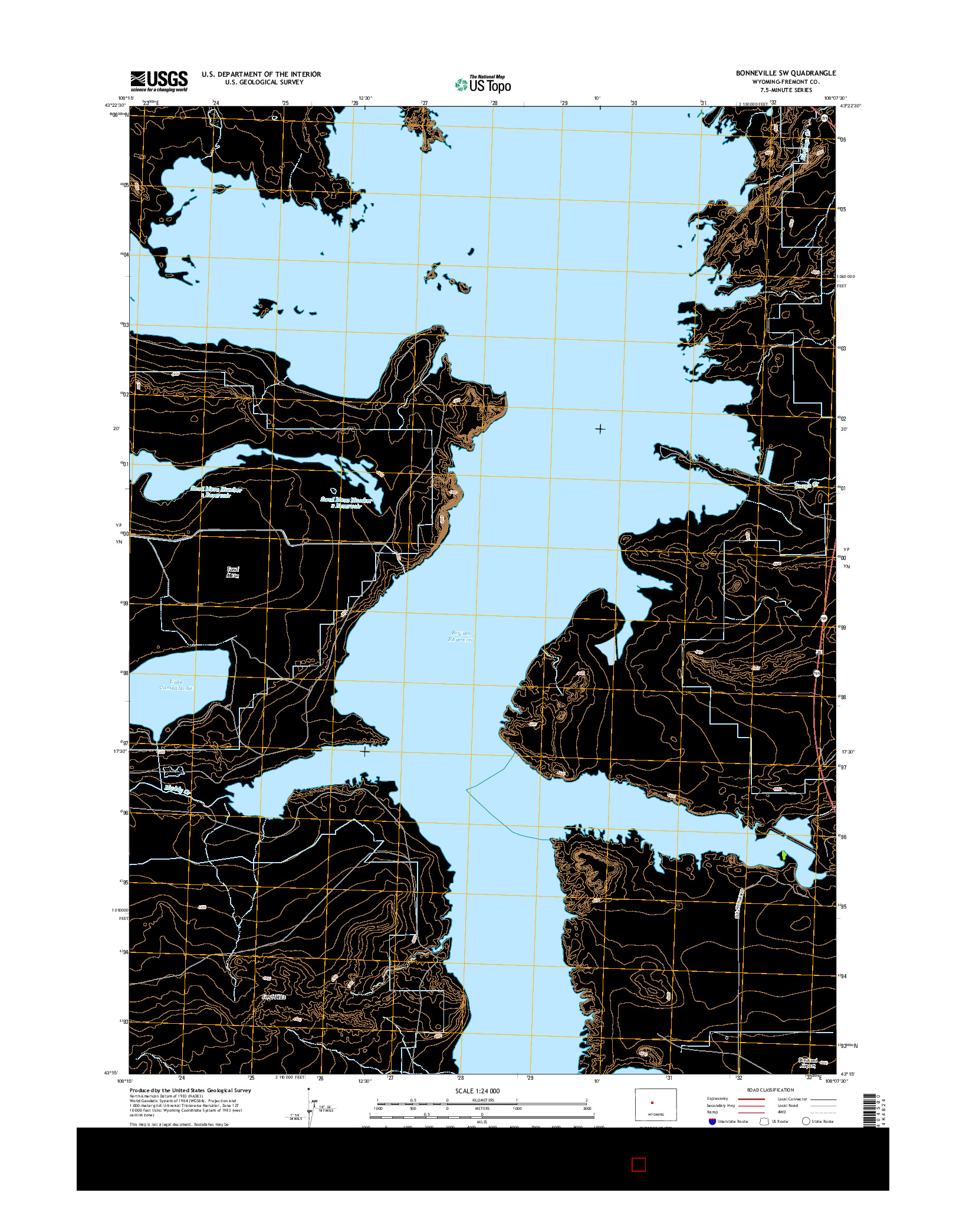 USGS US TOPO 7.5-MINUTE MAP FOR BONNEVILLE SW, WY 2015