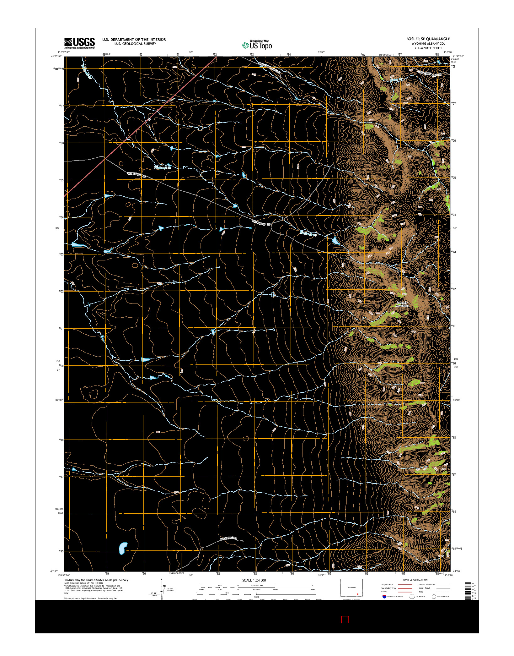 USGS US TOPO 7.5-MINUTE MAP FOR BOSLER SE, WY 2015