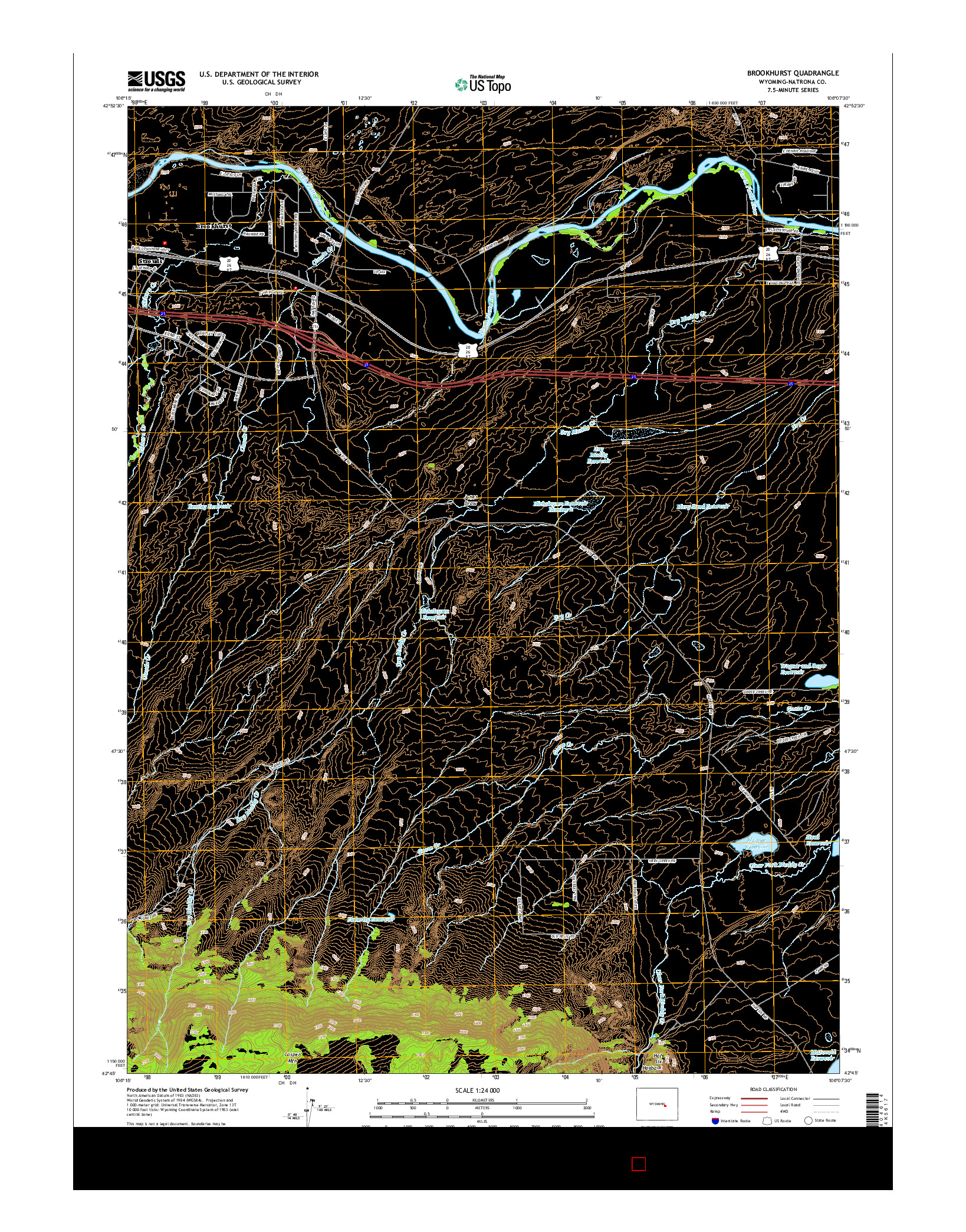 USGS US TOPO 7.5-MINUTE MAP FOR BROOKHURST, WY 2015