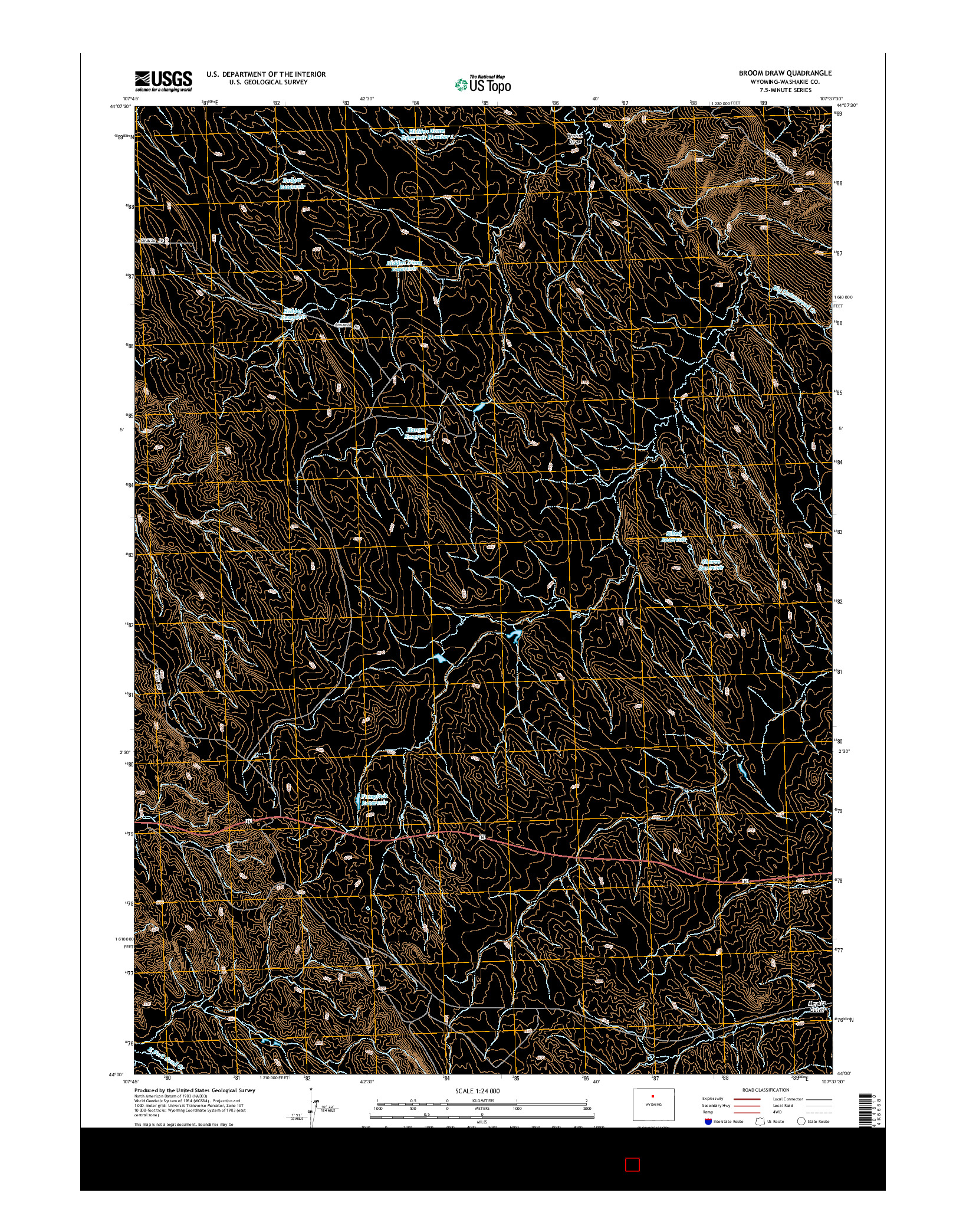 USGS US TOPO 7.5-MINUTE MAP FOR BROOM DRAW, WY 2015