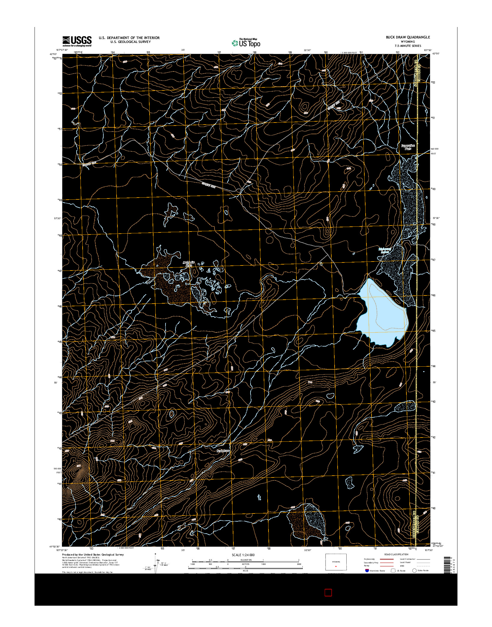 USGS US TOPO 7.5-MINUTE MAP FOR BUCK DRAW, WY 2015