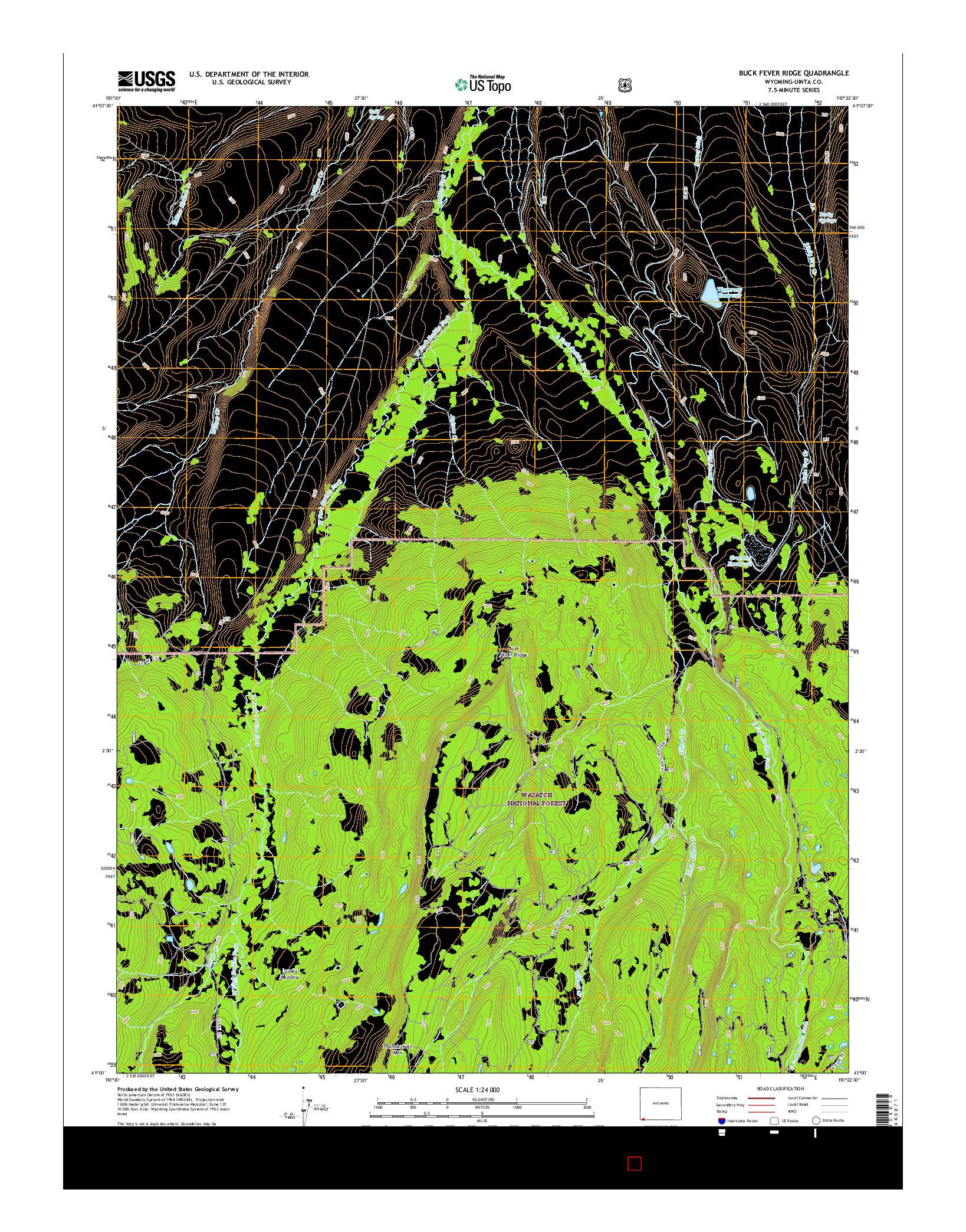 USGS US TOPO 7.5-MINUTE MAP FOR BUCK FEVER RIDGE, WY 2015