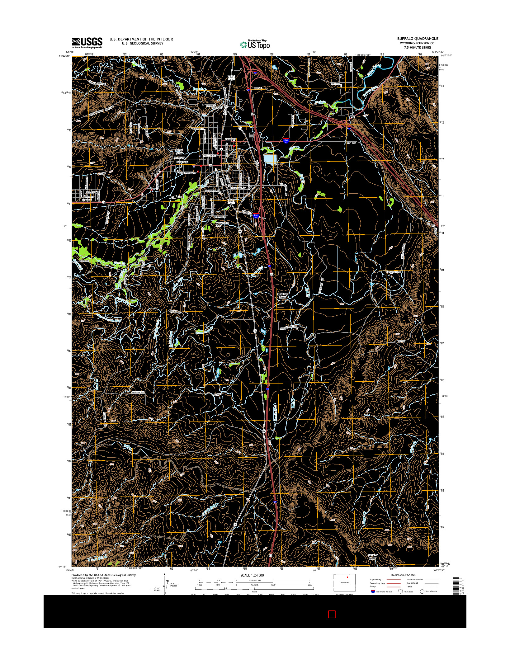 USGS US TOPO 7.5-MINUTE MAP FOR BUFFALO, WY 2015