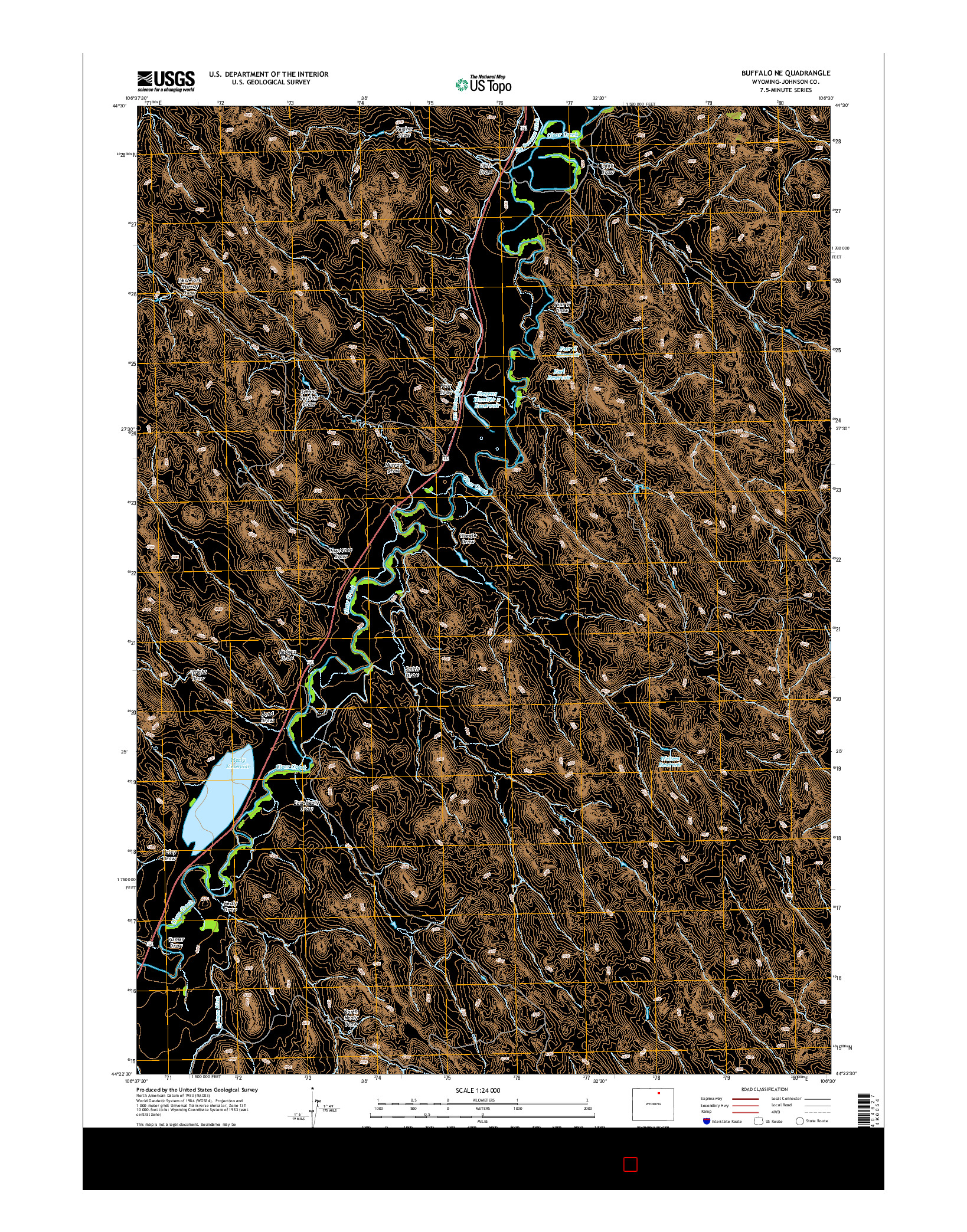 USGS US TOPO 7.5-MINUTE MAP FOR BUFFALO NE, WY 2015