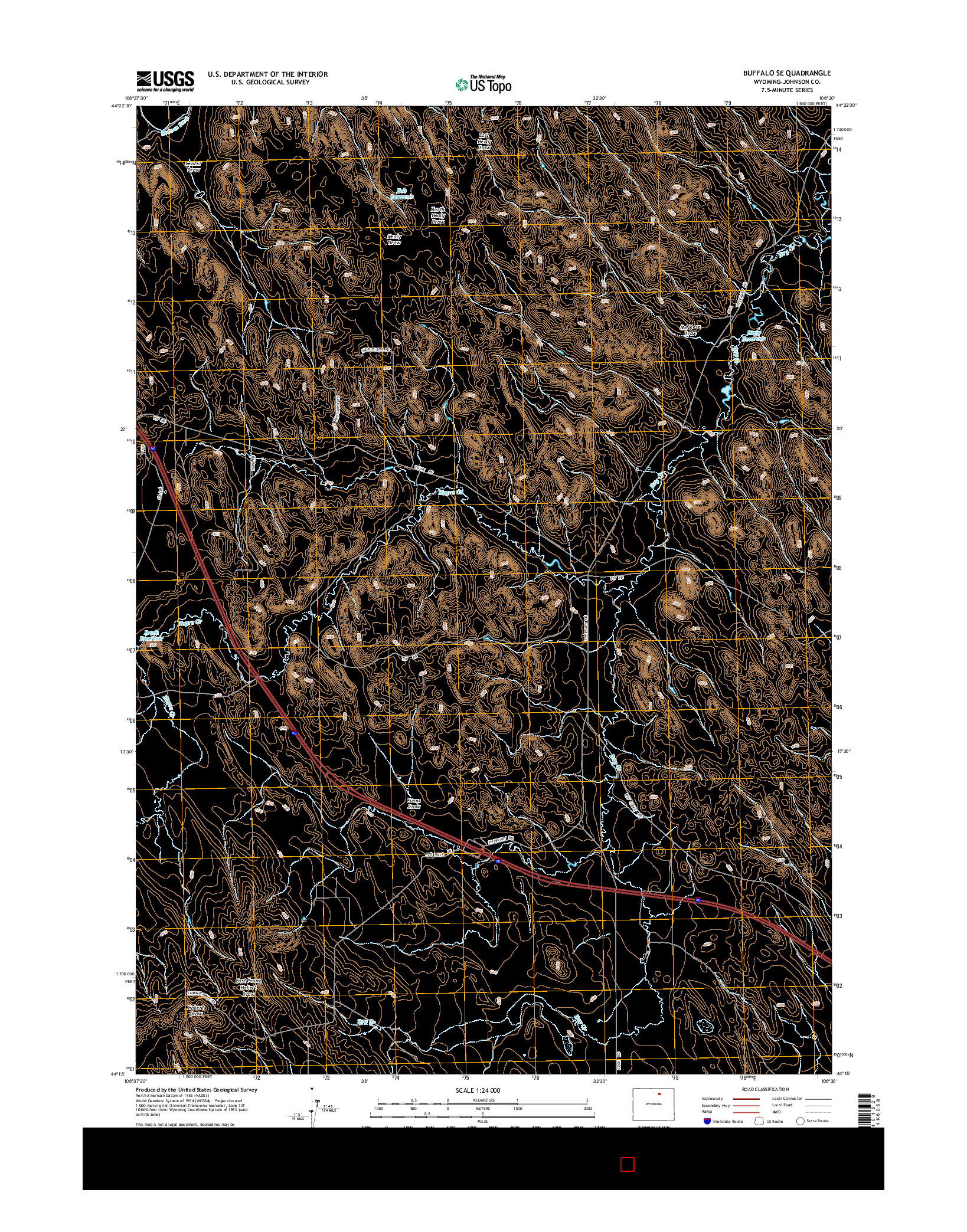 USGS US TOPO 7.5-MINUTE MAP FOR BUFFALO SE, WY 2015