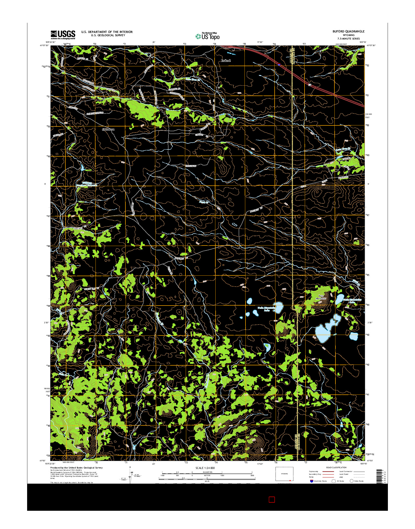 USGS US TOPO 7.5-MINUTE MAP FOR BUFORD, WY 2015