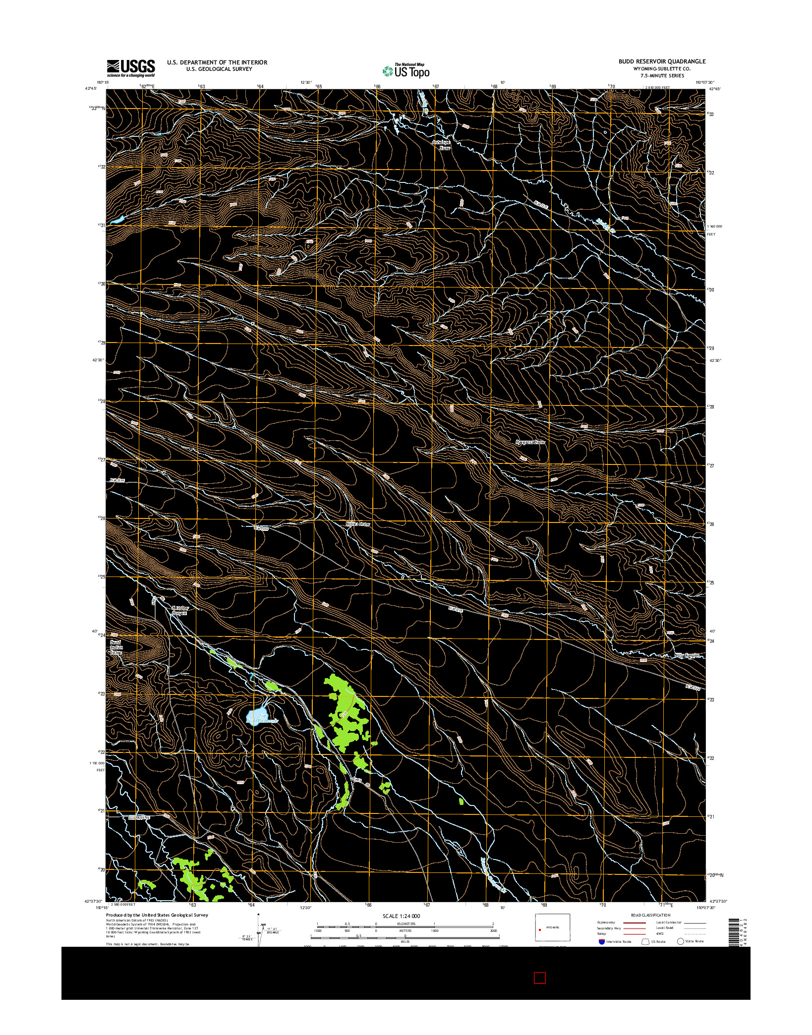 USGS US TOPO 7.5-MINUTE MAP FOR BUDD RESERVOIR, WY 2015