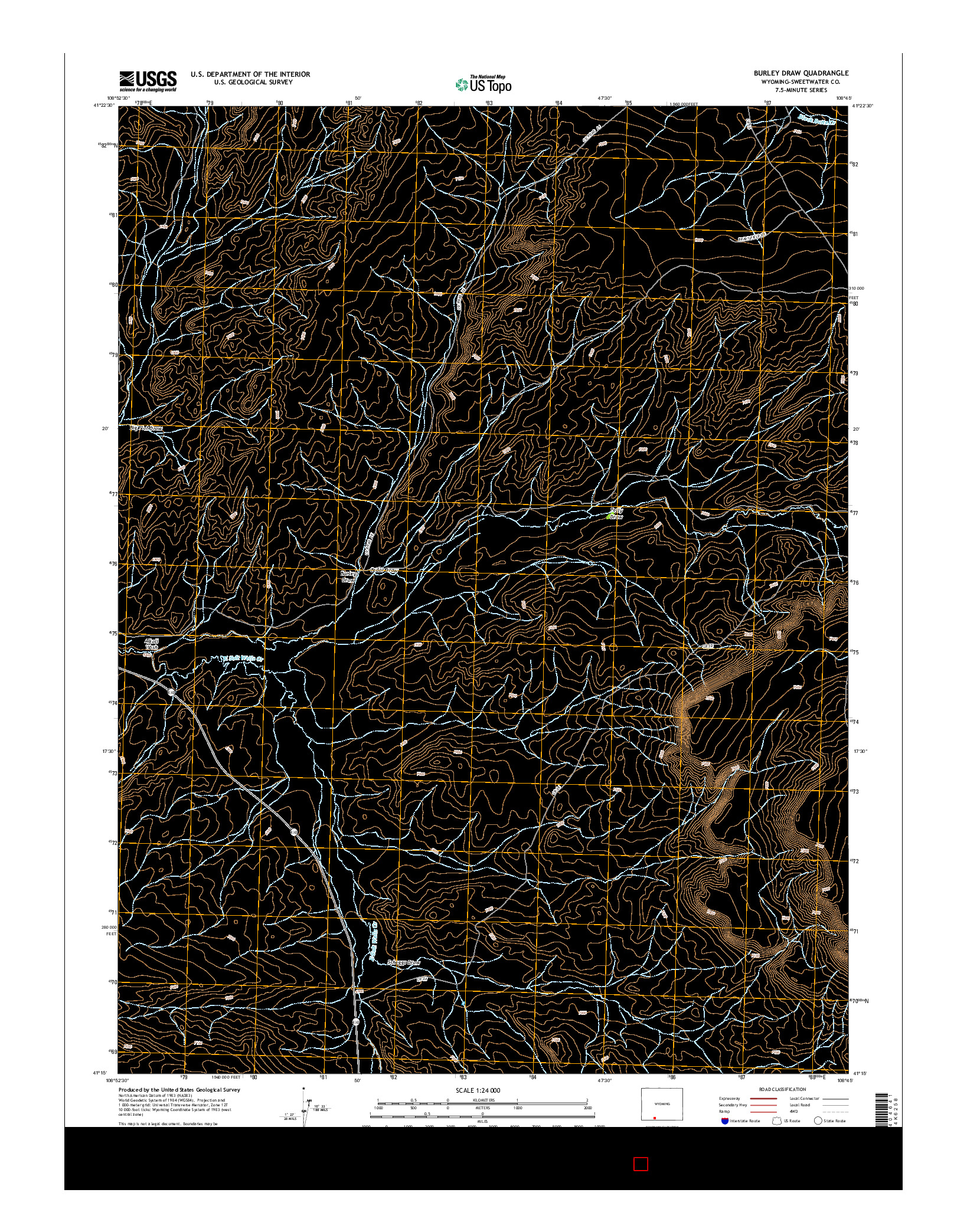 USGS US TOPO 7.5-MINUTE MAP FOR BURLEY DRAW, WY 2015