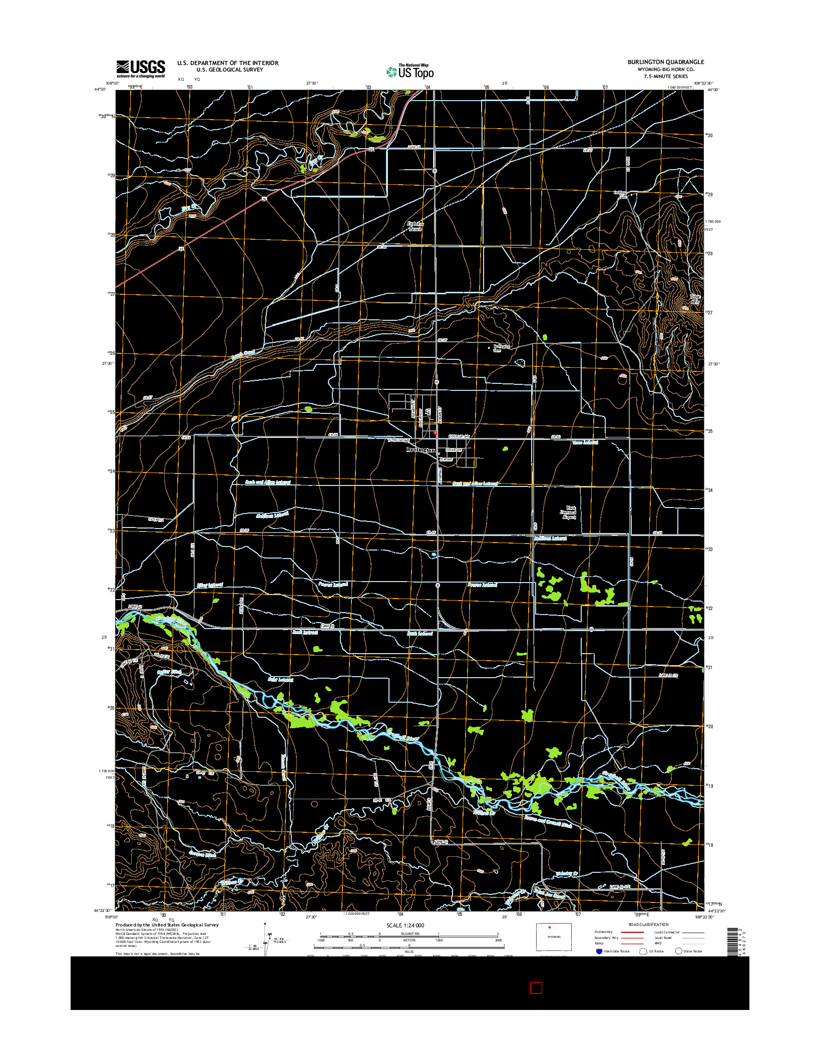 USGS US TOPO 7.5-MINUTE MAP FOR BURLINGTON, WY 2015