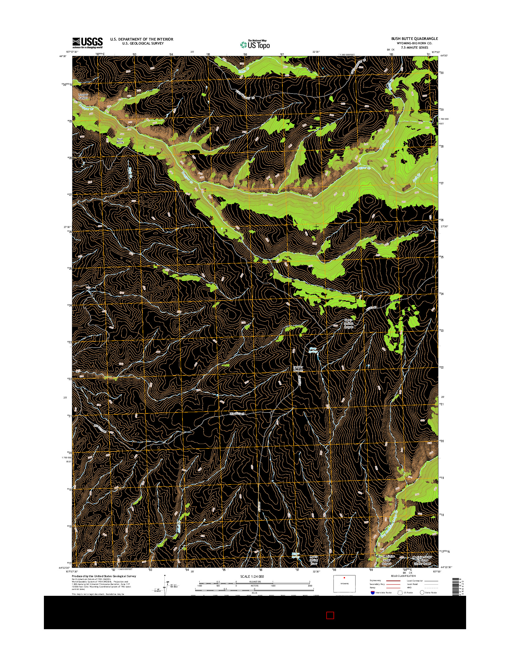 USGS US TOPO 7.5-MINUTE MAP FOR BUSH BUTTE, WY 2015