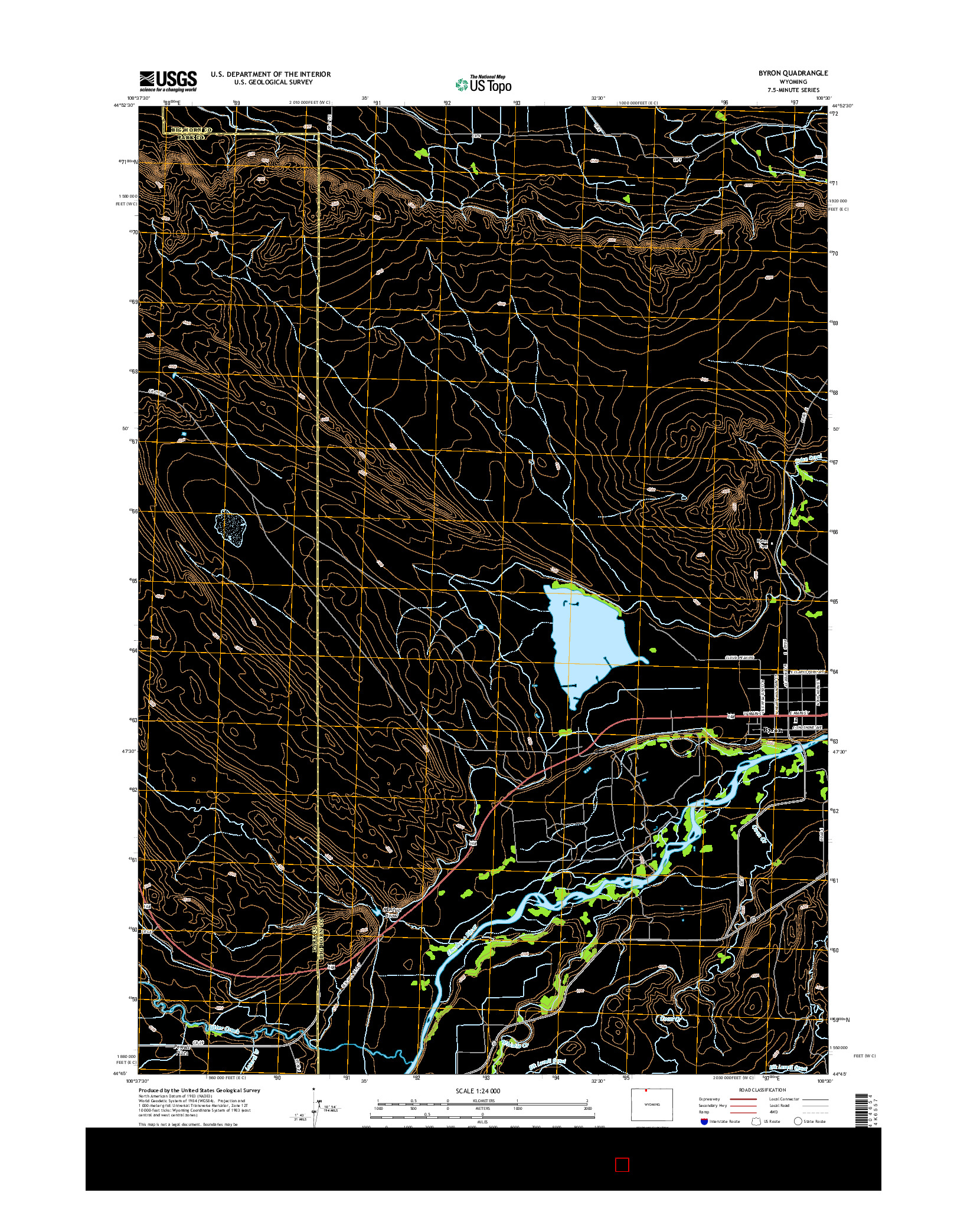 USGS US TOPO 7.5-MINUTE MAP FOR BYRON, WY 2015