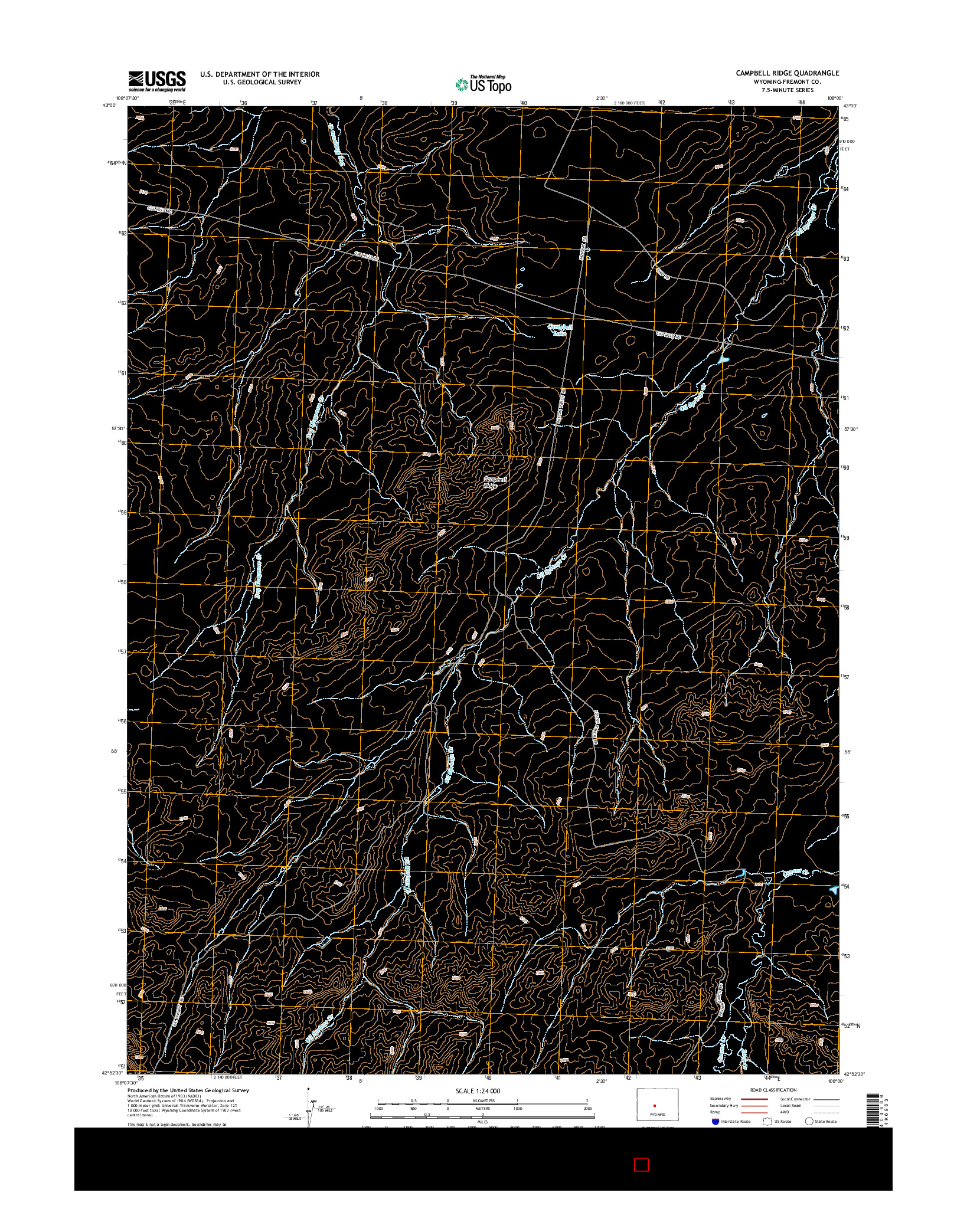 USGS US TOPO 7.5-MINUTE MAP FOR CAMPBELL RIDGE, WY 2015
