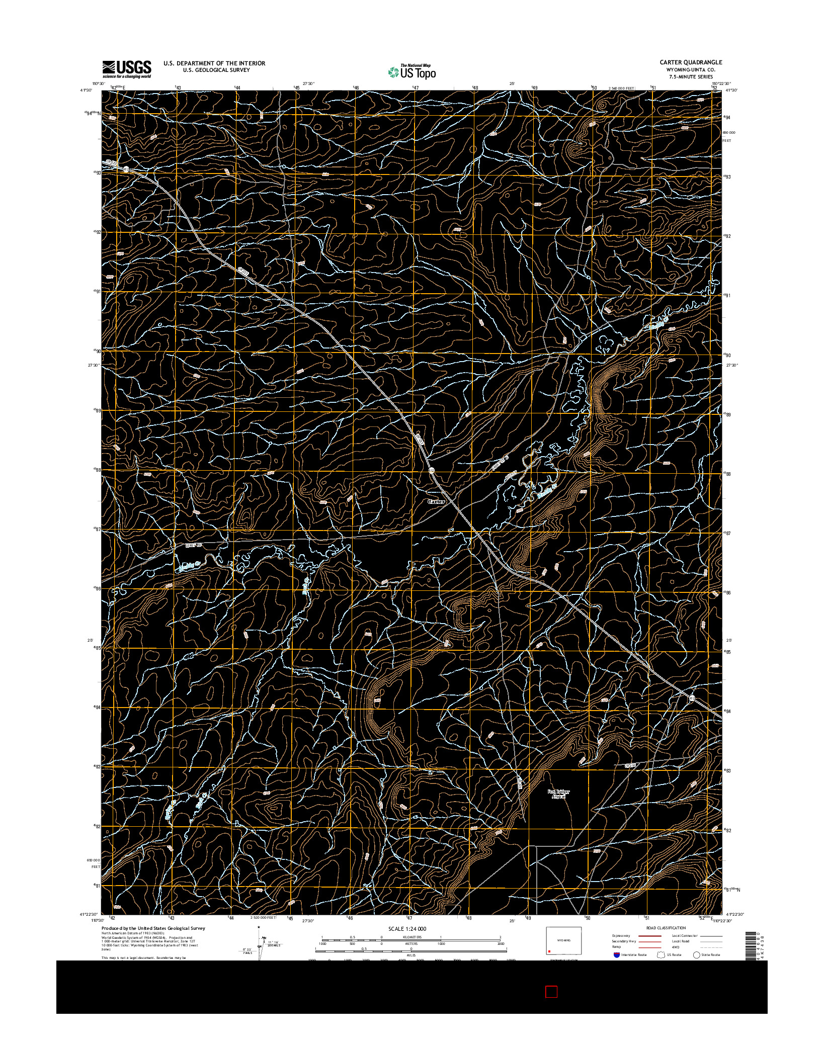 USGS US TOPO 7.5-MINUTE MAP FOR CARTER, WY 2015