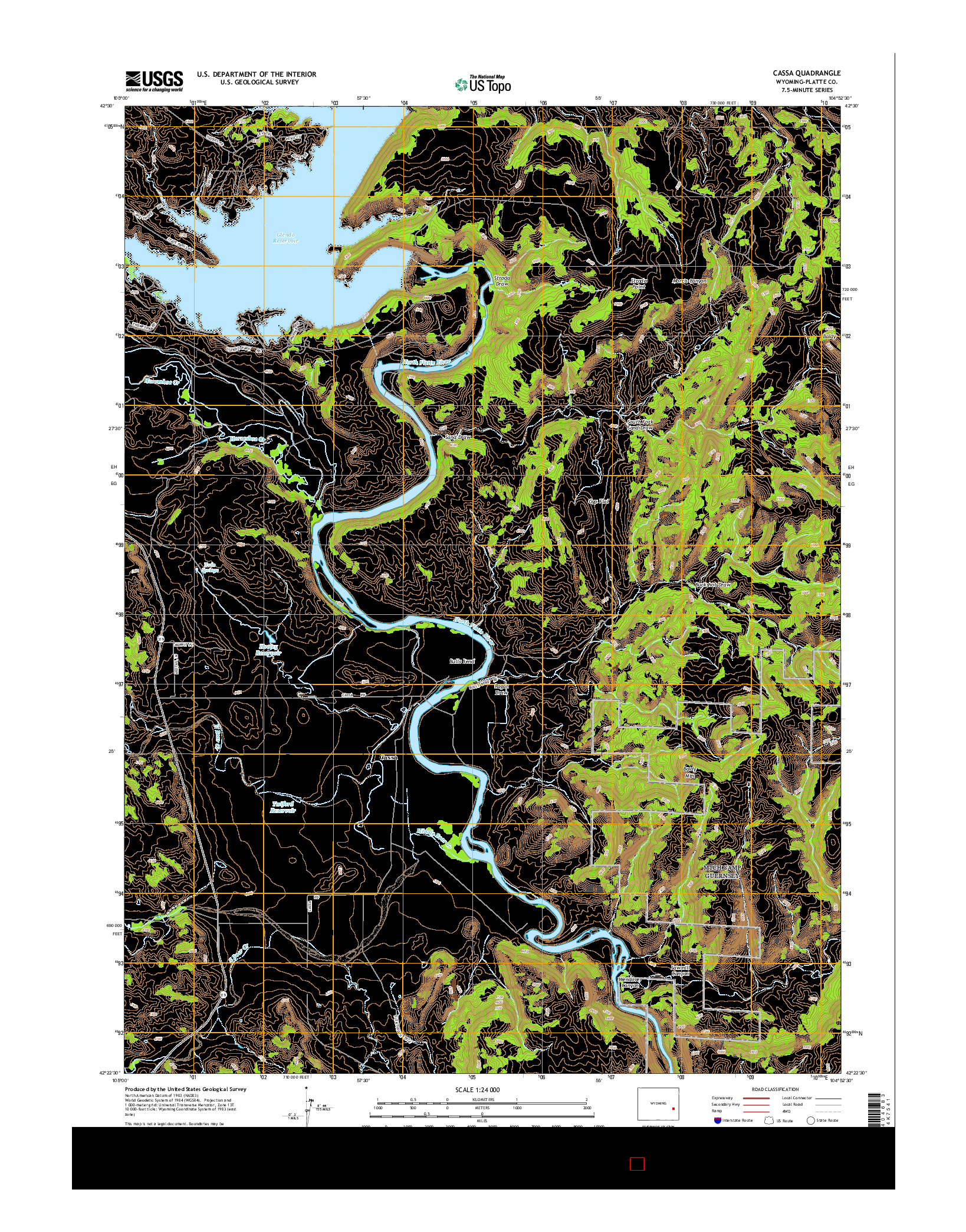 USGS US TOPO 7.5-MINUTE MAP FOR CASSA, WY 2015