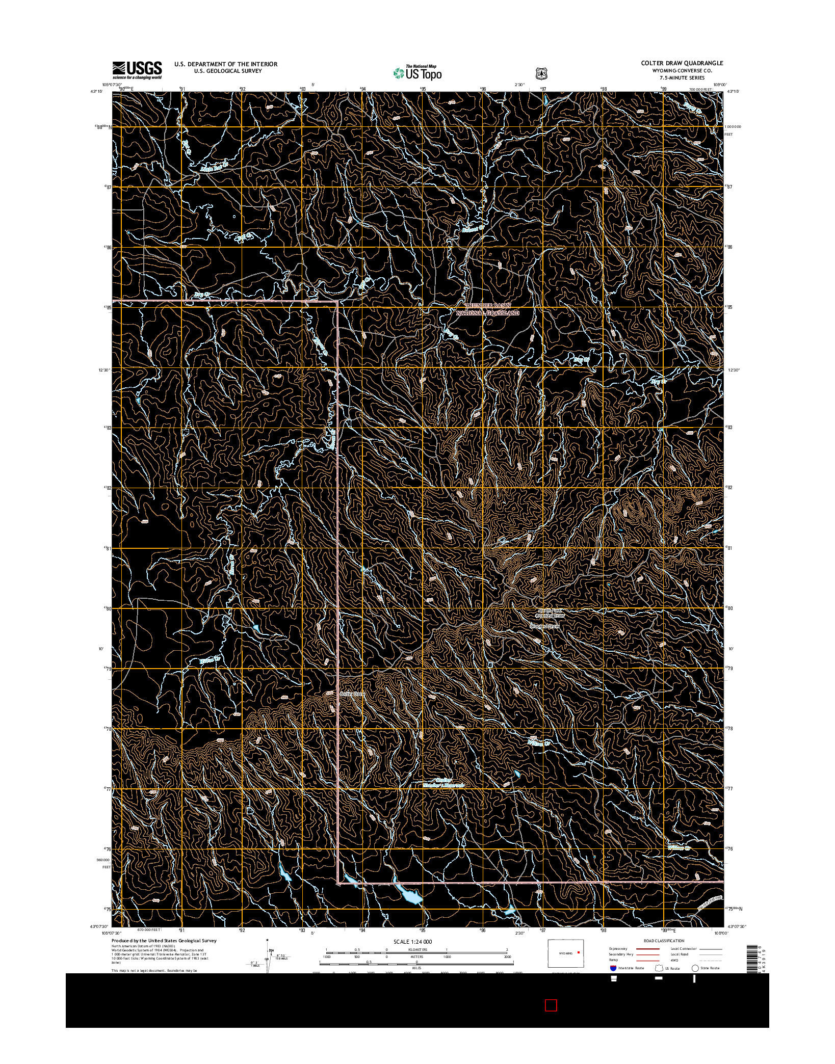 USGS US TOPO 7.5-MINUTE MAP FOR COLTER DRAW, WY 2015