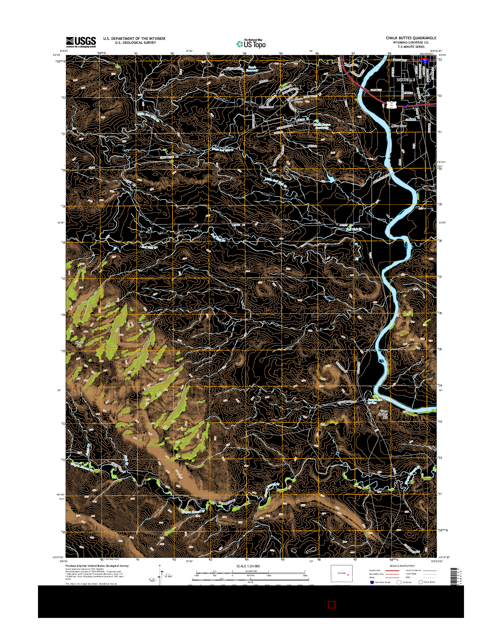 USGS US TOPO 7.5-MINUTE MAP FOR CHALK BUTTES, WY 2015