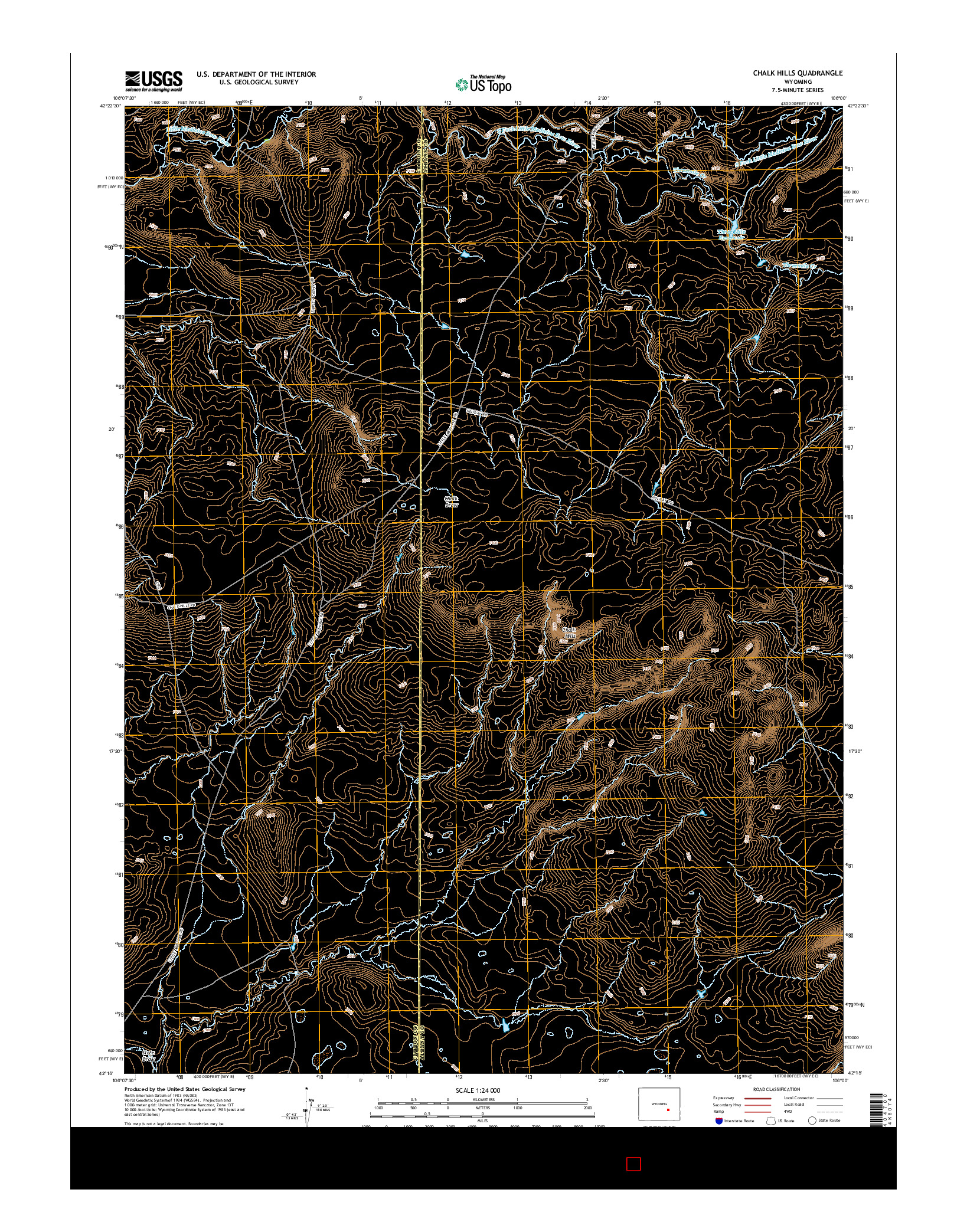 USGS US TOPO 7.5-MINUTE MAP FOR CHALK HILLS, WY 2015