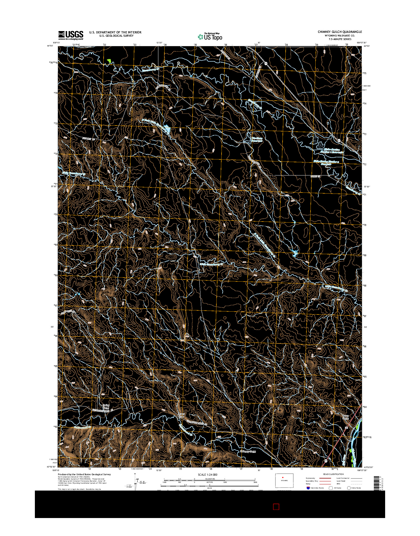 USGS US TOPO 7.5-MINUTE MAP FOR CHIMNEY GULCH, WY 2015