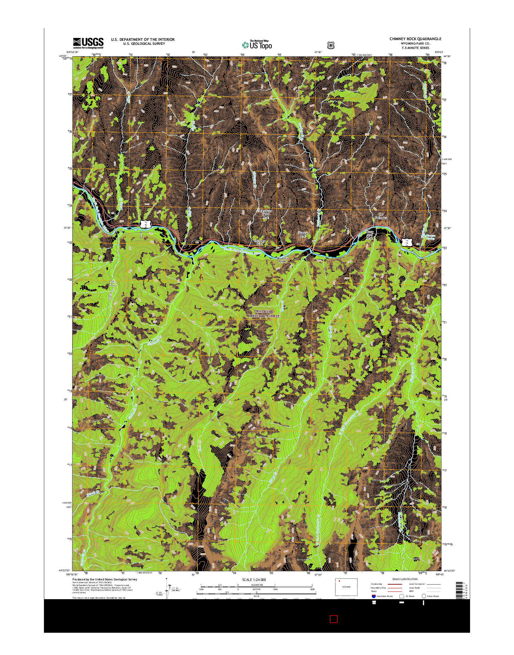 USGS US TOPO 7.5-MINUTE MAP FOR CHIMNEY ROCK, WY 2015