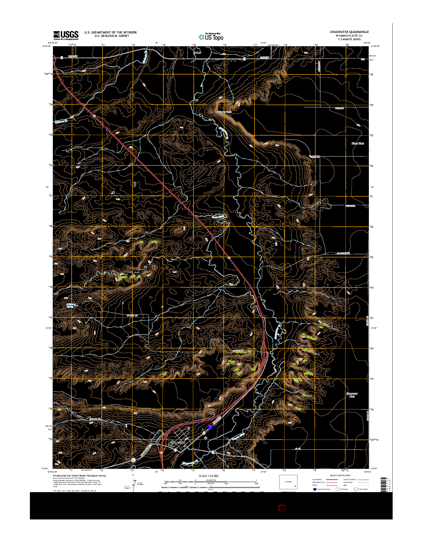 USGS US TOPO 7.5-MINUTE MAP FOR CHUGWATER, WY 2015