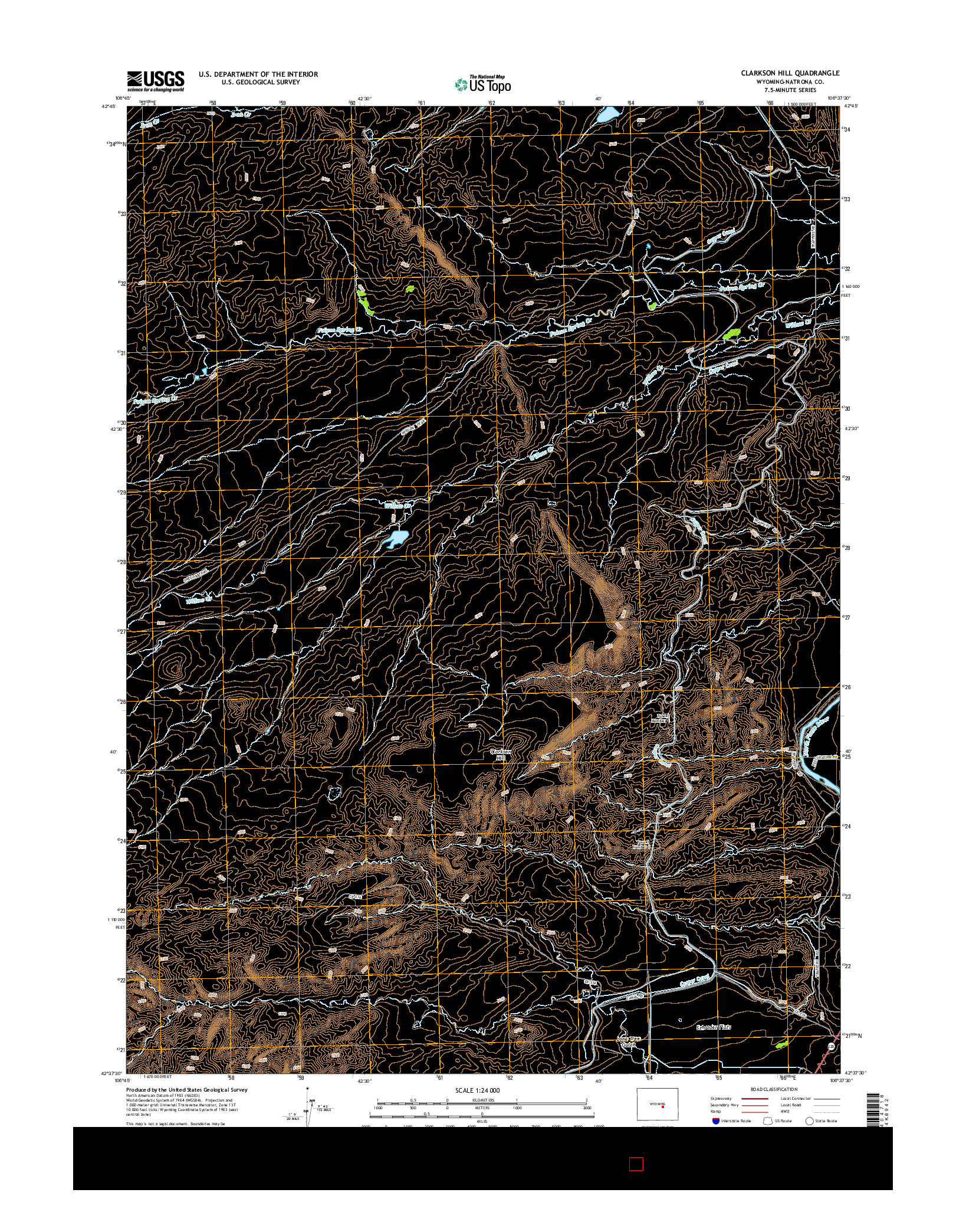 USGS US TOPO 7.5-MINUTE MAP FOR CLARKSON HILL, WY 2015
