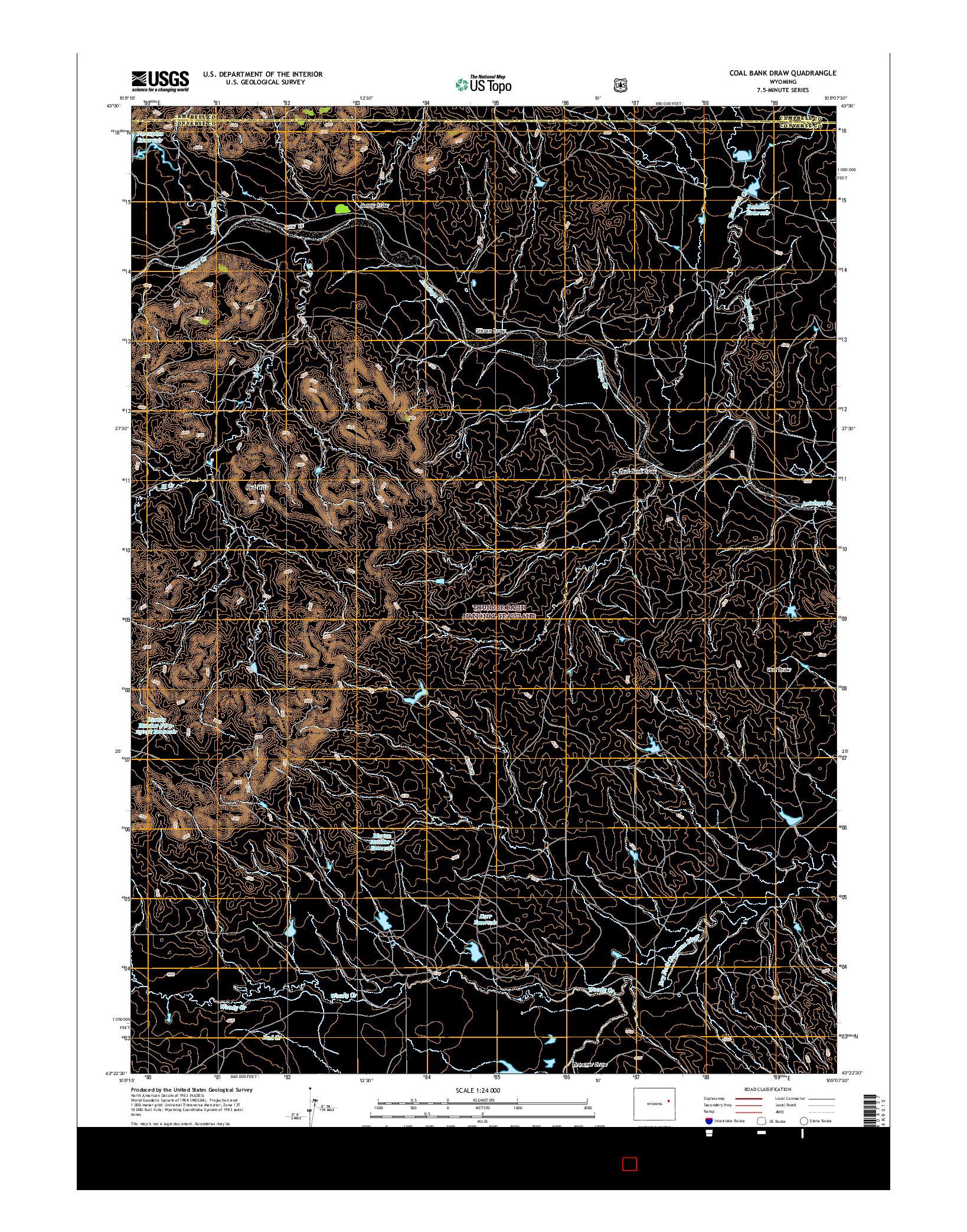 USGS US TOPO 7.5-MINUTE MAP FOR COAL BANK DRAW, WY 2015