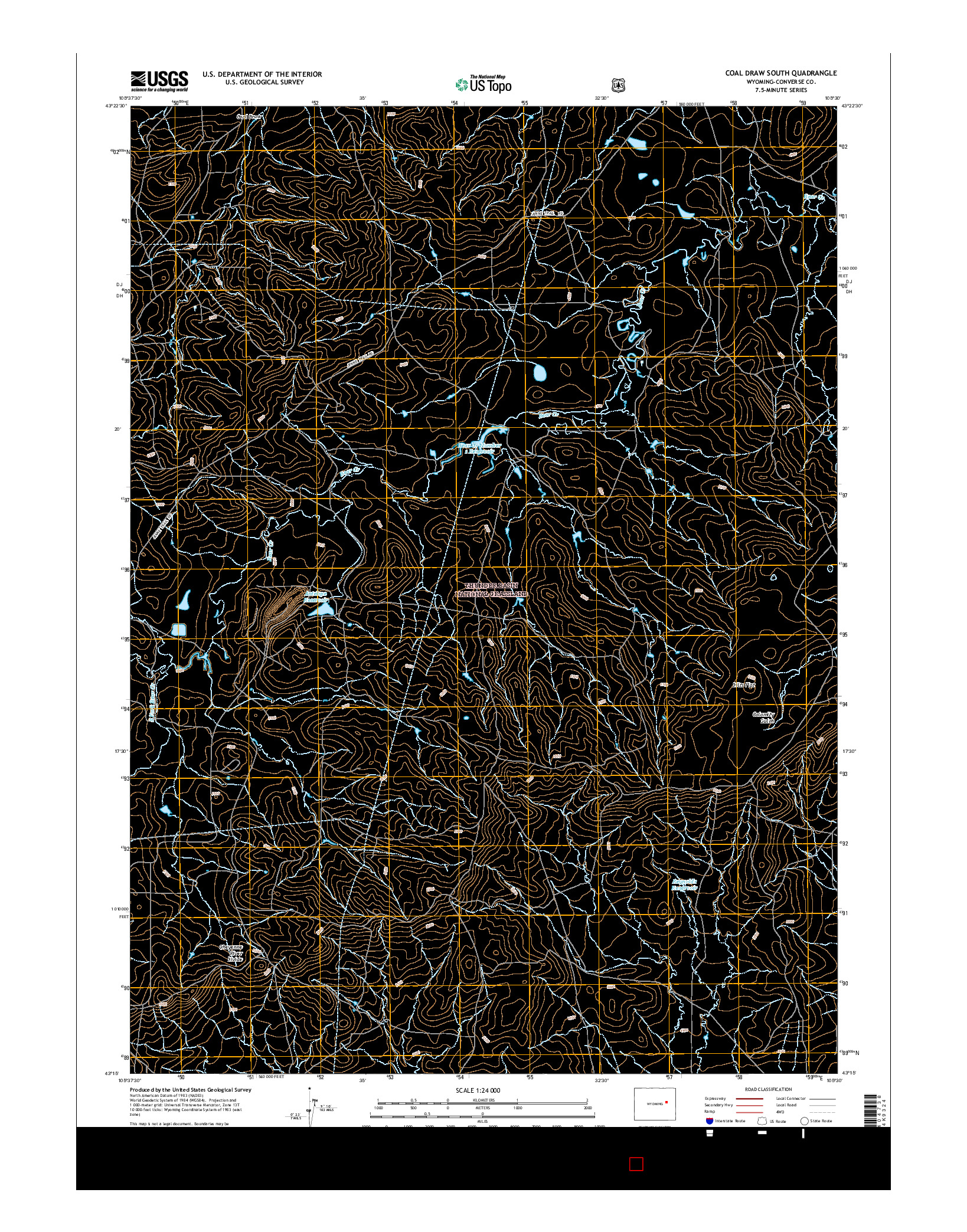 USGS US TOPO 7.5-MINUTE MAP FOR COAL DRAW SOUTH, WY 2015