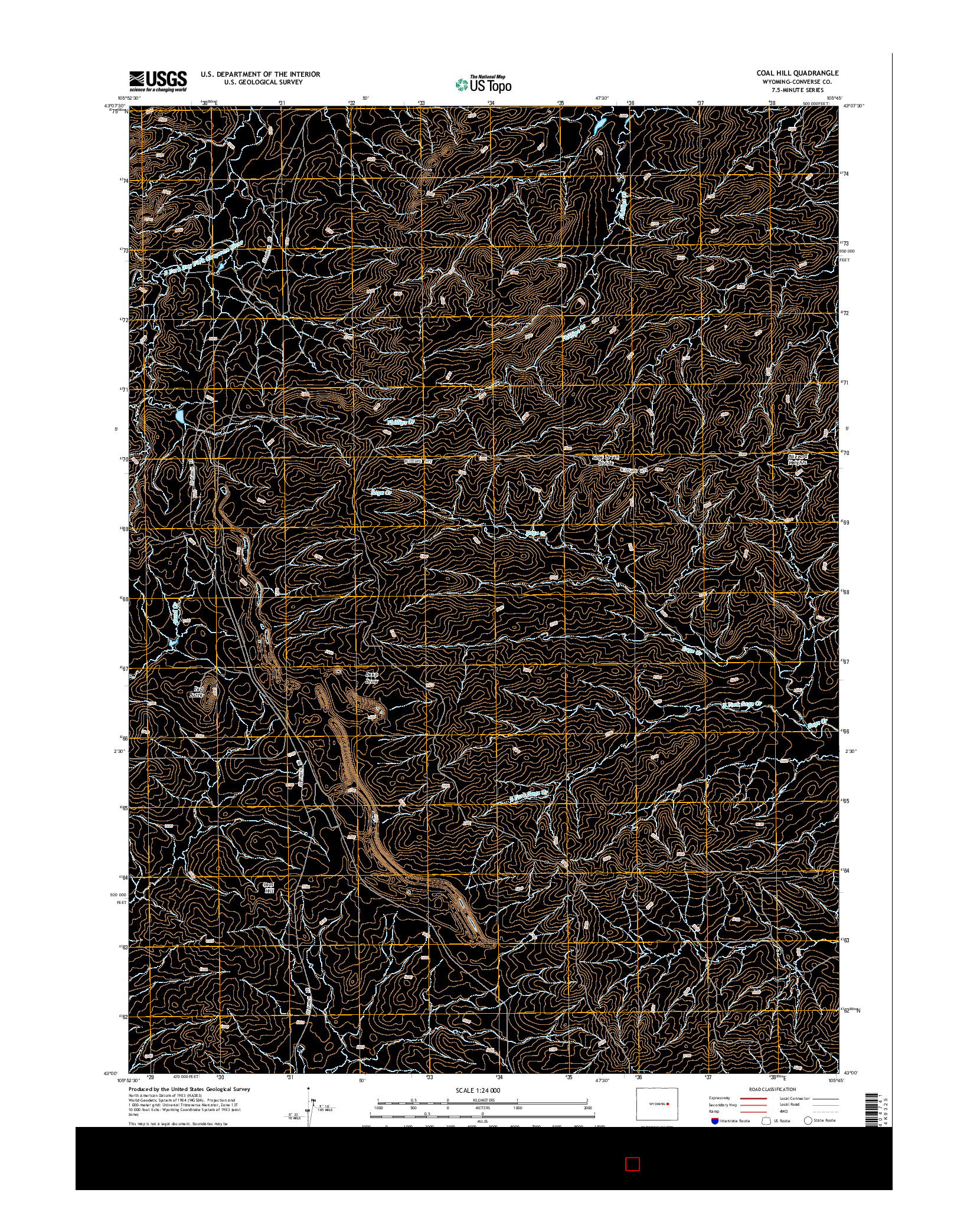 USGS US TOPO 7.5-MINUTE MAP FOR COAL HILL, WY 2015