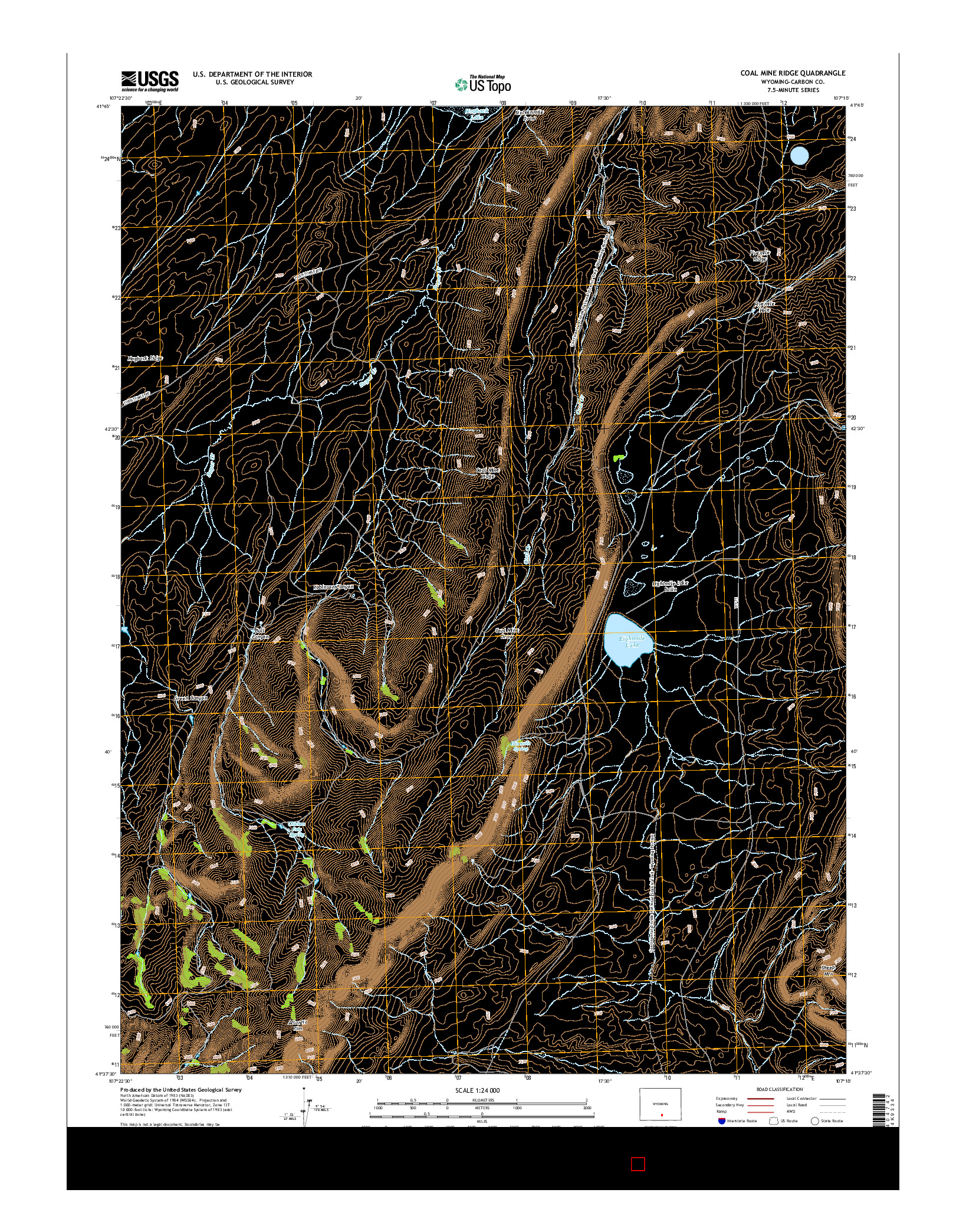 USGS US TOPO 7.5-MINUTE MAP FOR COAL MINE RIDGE, WY 2015