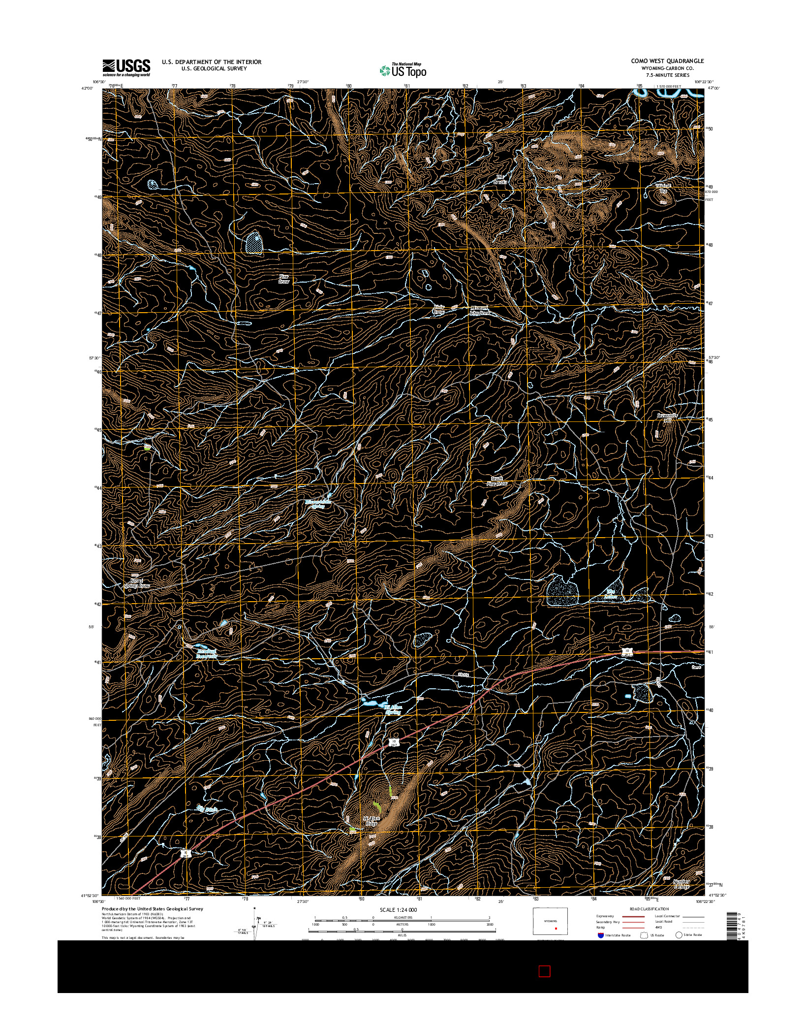 USGS US TOPO 7.5-MINUTE MAP FOR COMO WEST, WY 2015