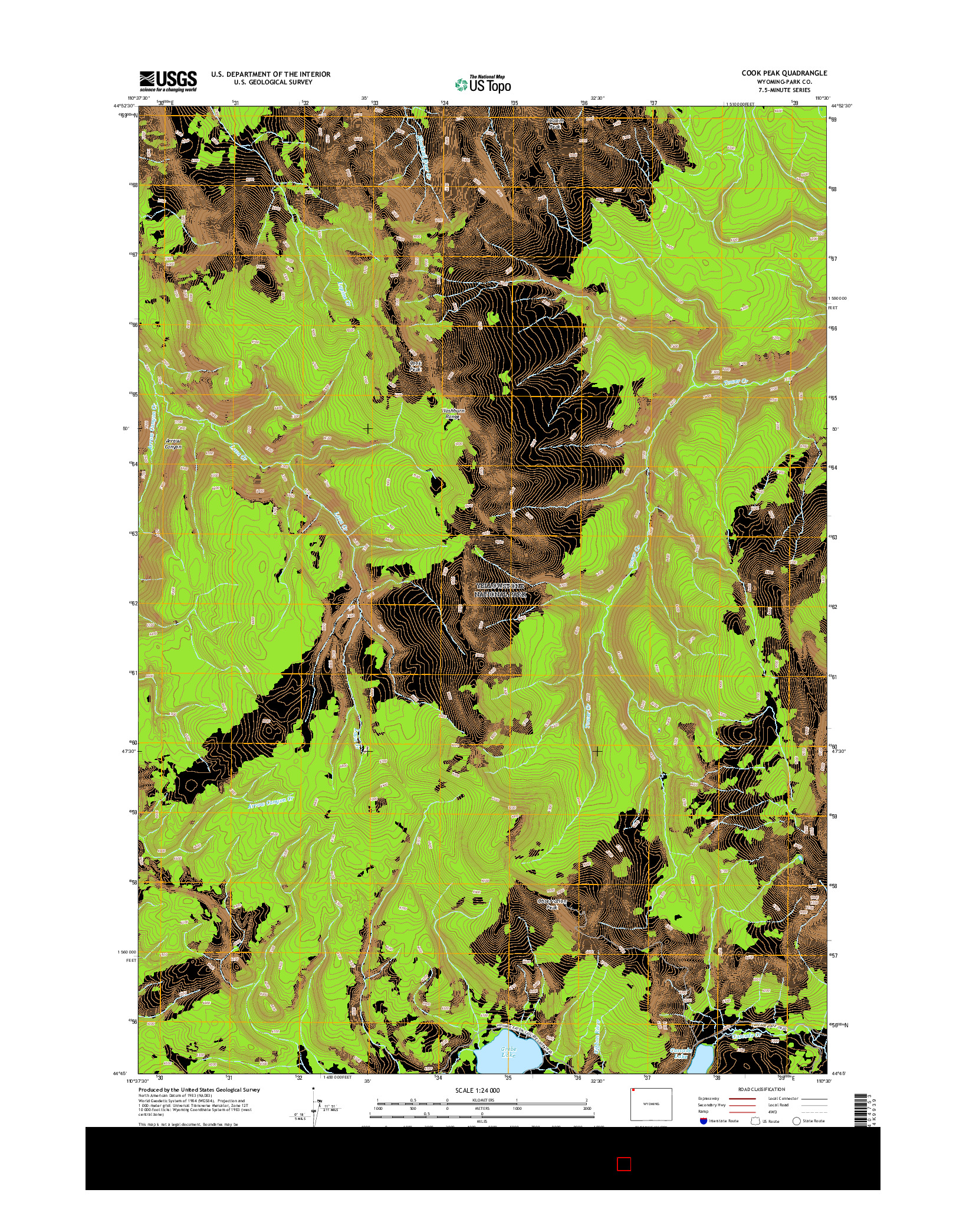 USGS US TOPO 7.5-MINUTE MAP FOR COOK PEAK, WY 2015