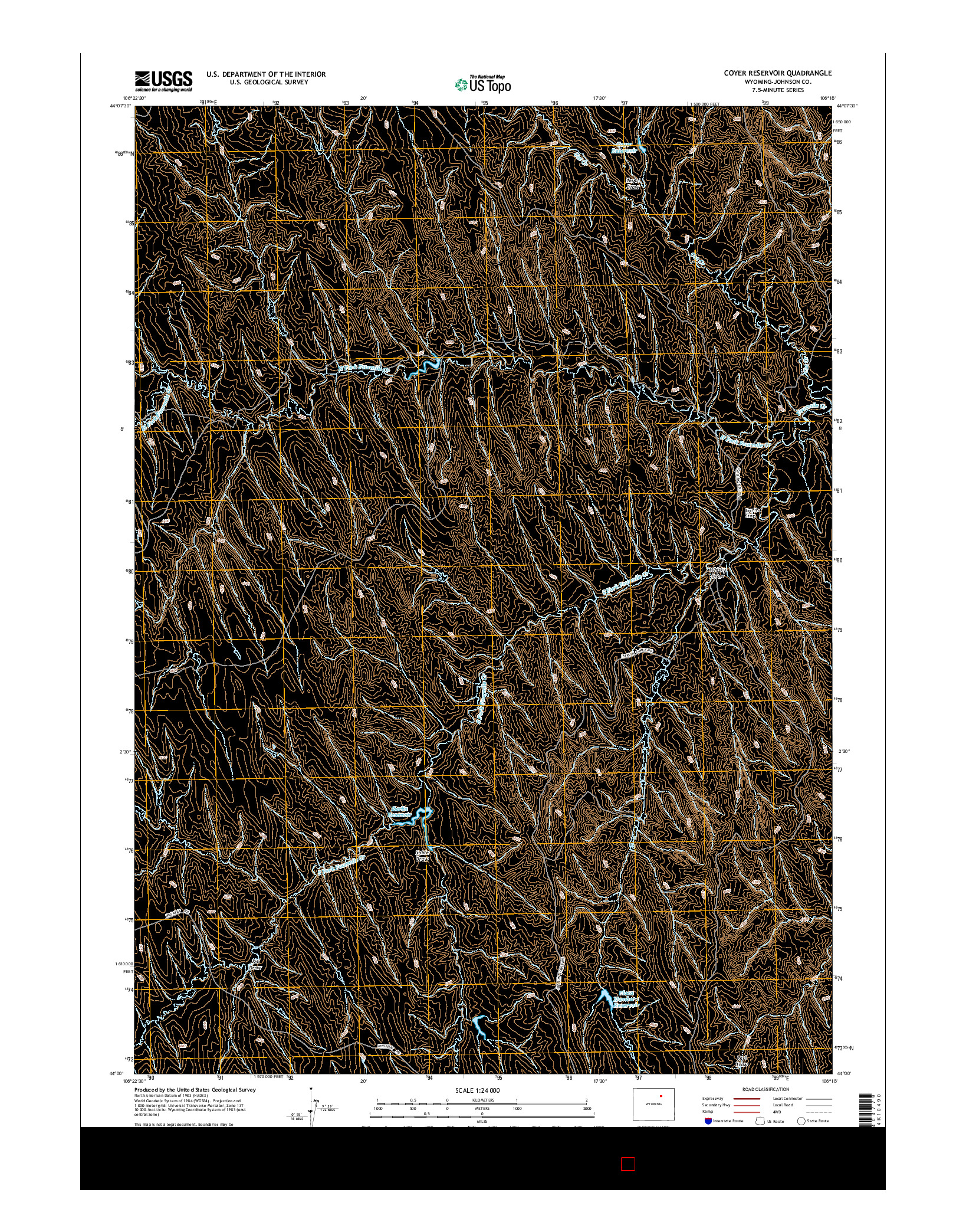 USGS US TOPO 7.5-MINUTE MAP FOR COYER RESERVOIR, WY 2015