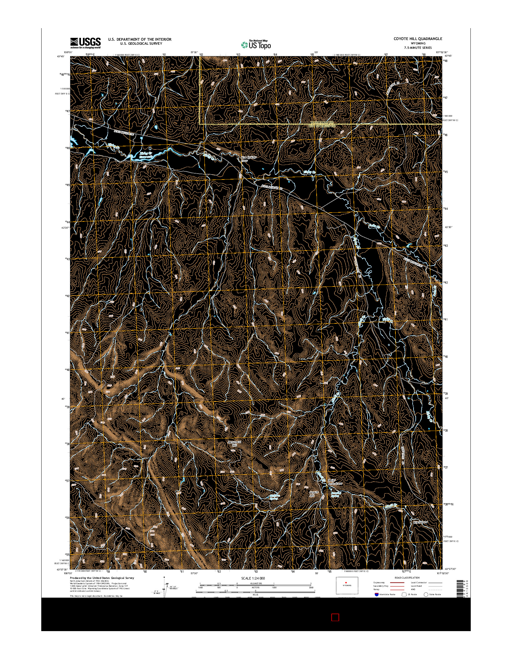 USGS US TOPO 7.5-MINUTE MAP FOR COYOTE HILL, WY 2015
