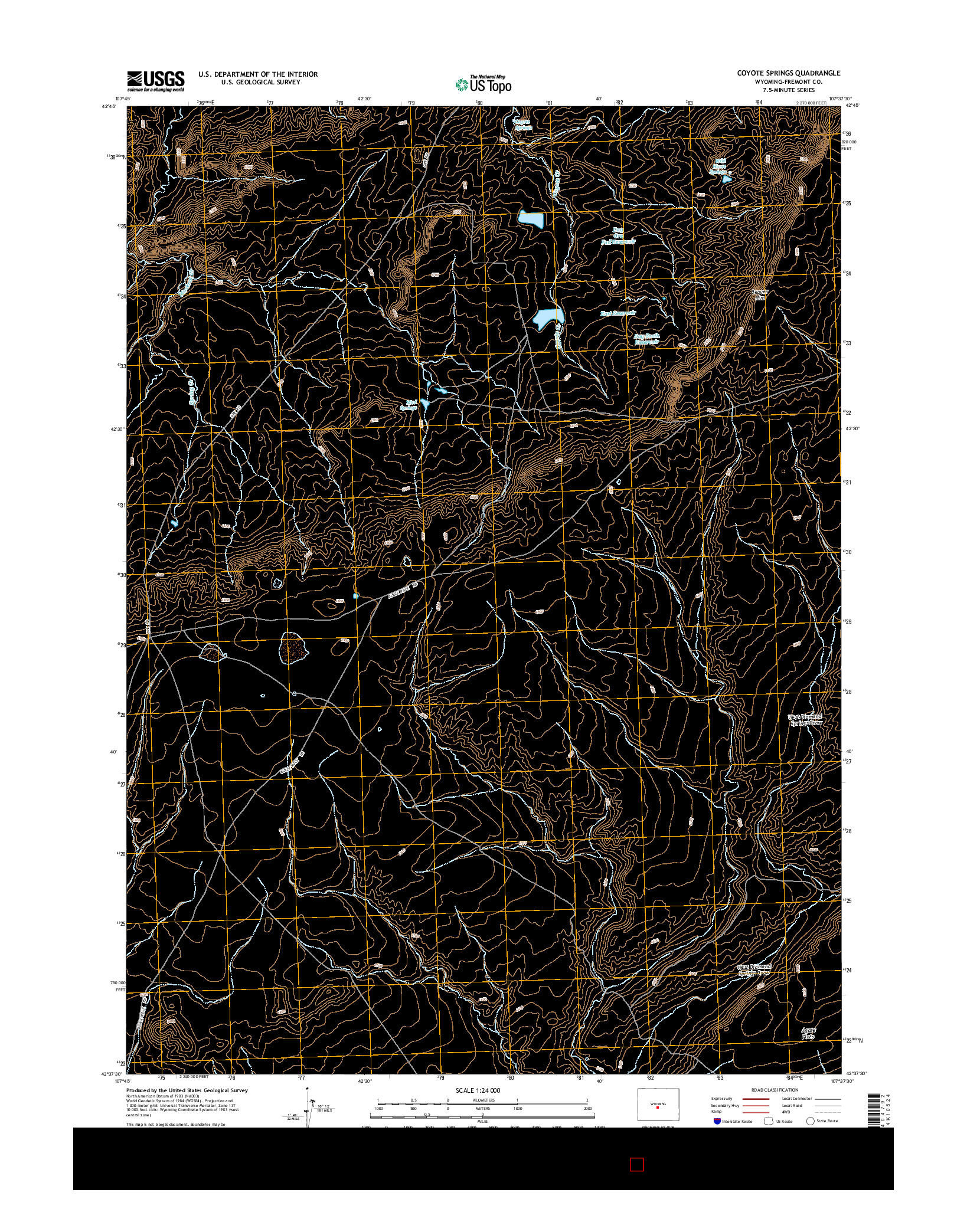 USGS US TOPO 7.5-MINUTE MAP FOR COYOTE SPRINGS, WY 2015