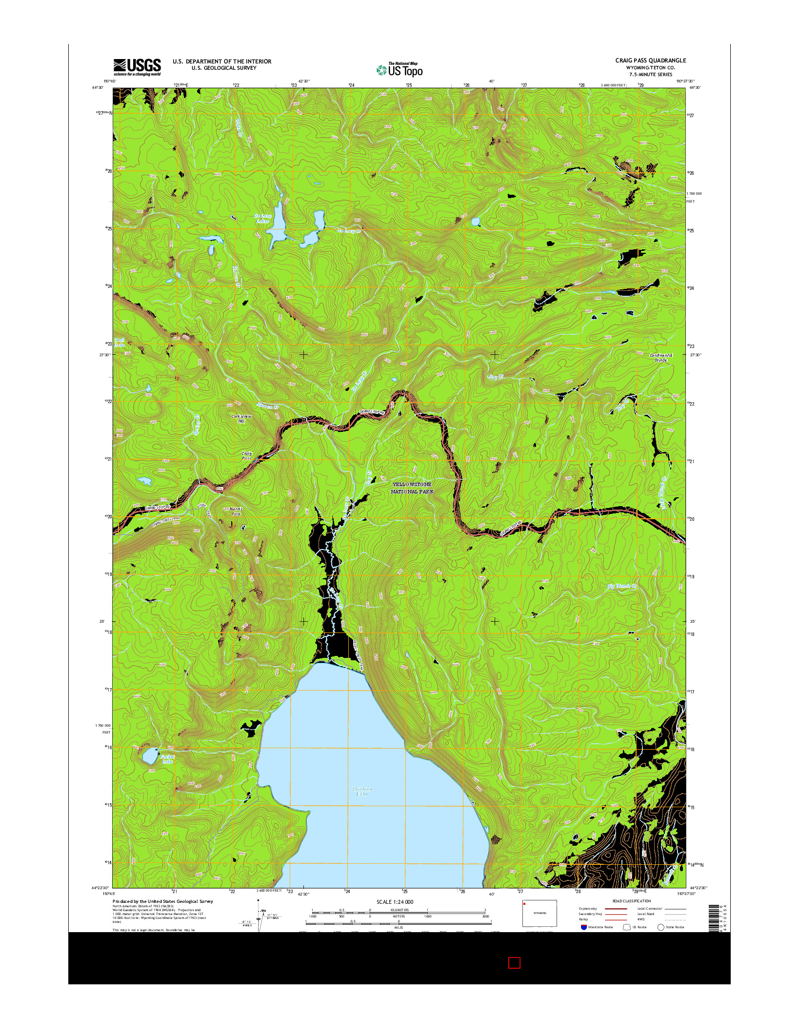USGS US TOPO 7.5-MINUTE MAP FOR CRAIG PASS, WY 2015