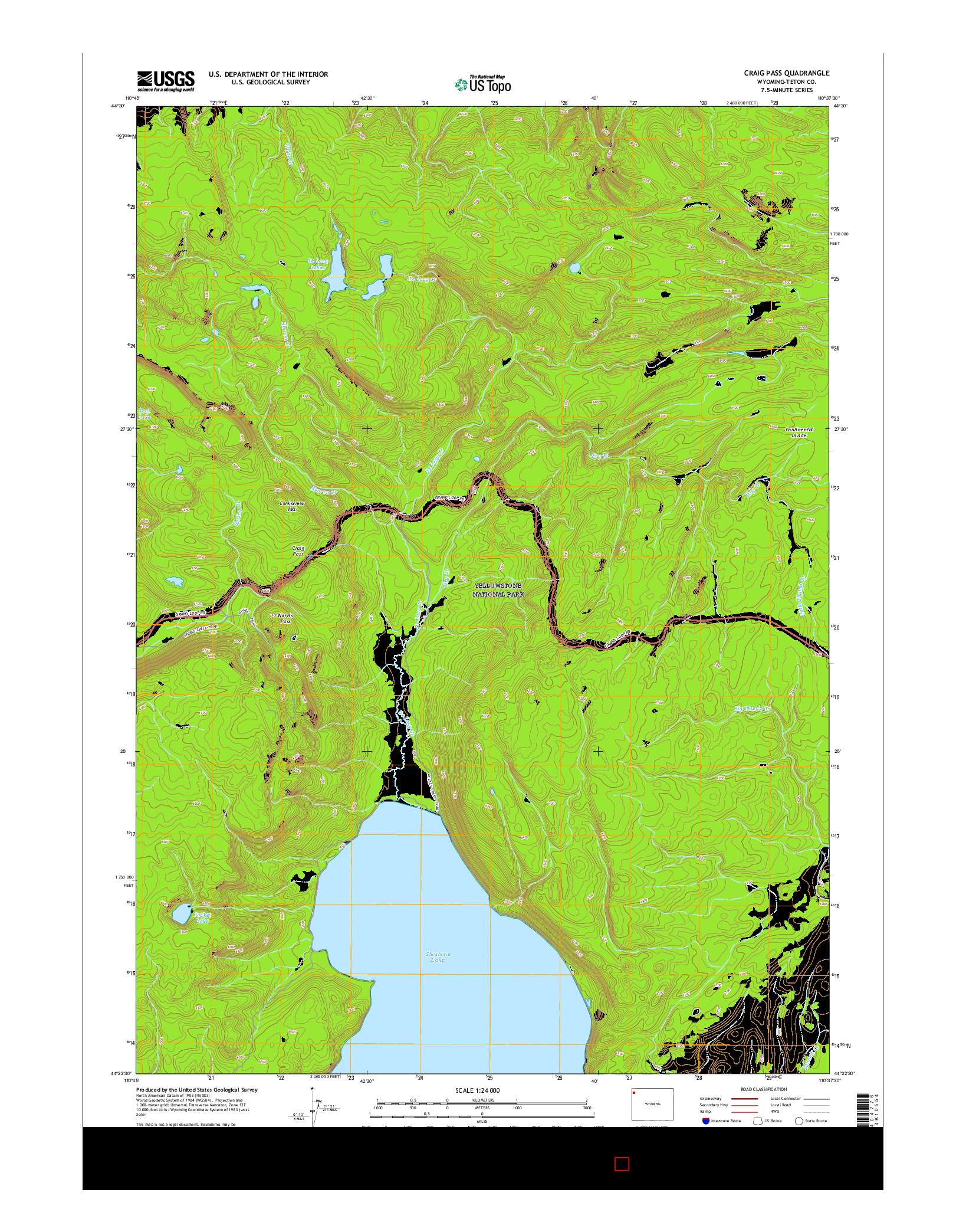 USGS US TOPO 7.5-MINUTE MAP FOR CRAIG PASS, WY 2015