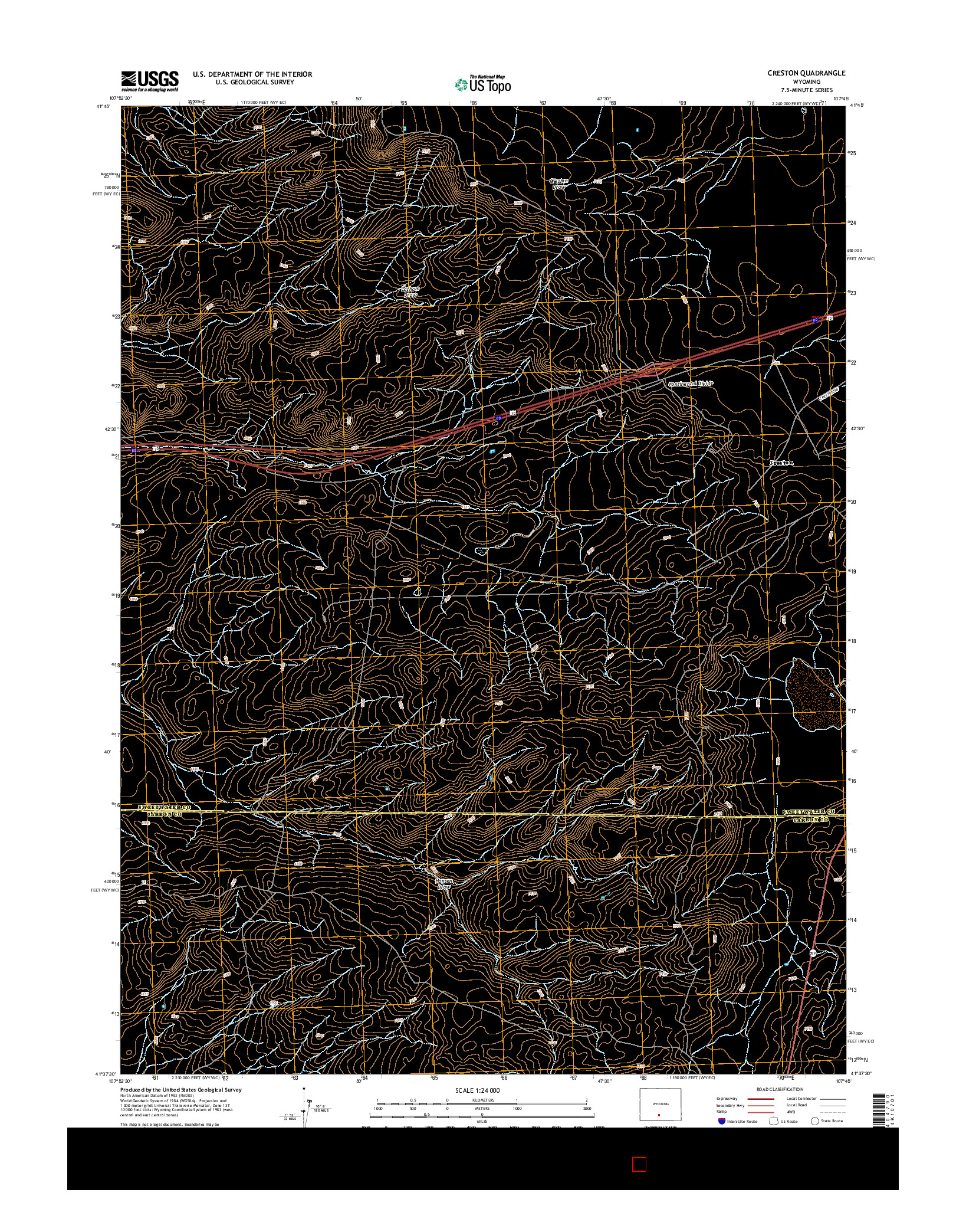 USGS US TOPO 7.5-MINUTE MAP FOR CRESTON, WY 2015
