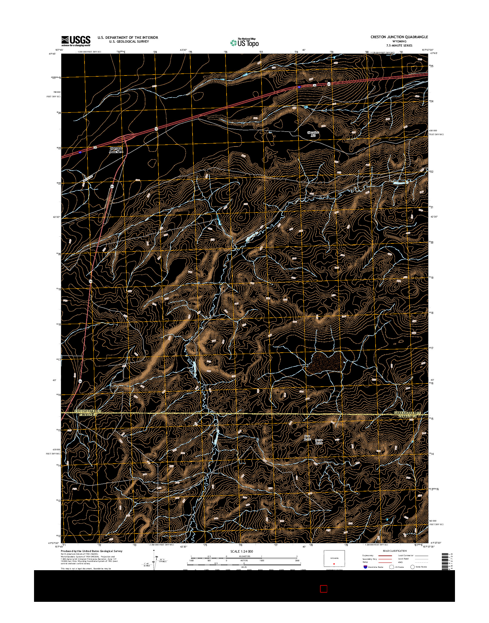 USGS US TOPO 7.5-MINUTE MAP FOR CRESTON JUNCTION, WY 2015