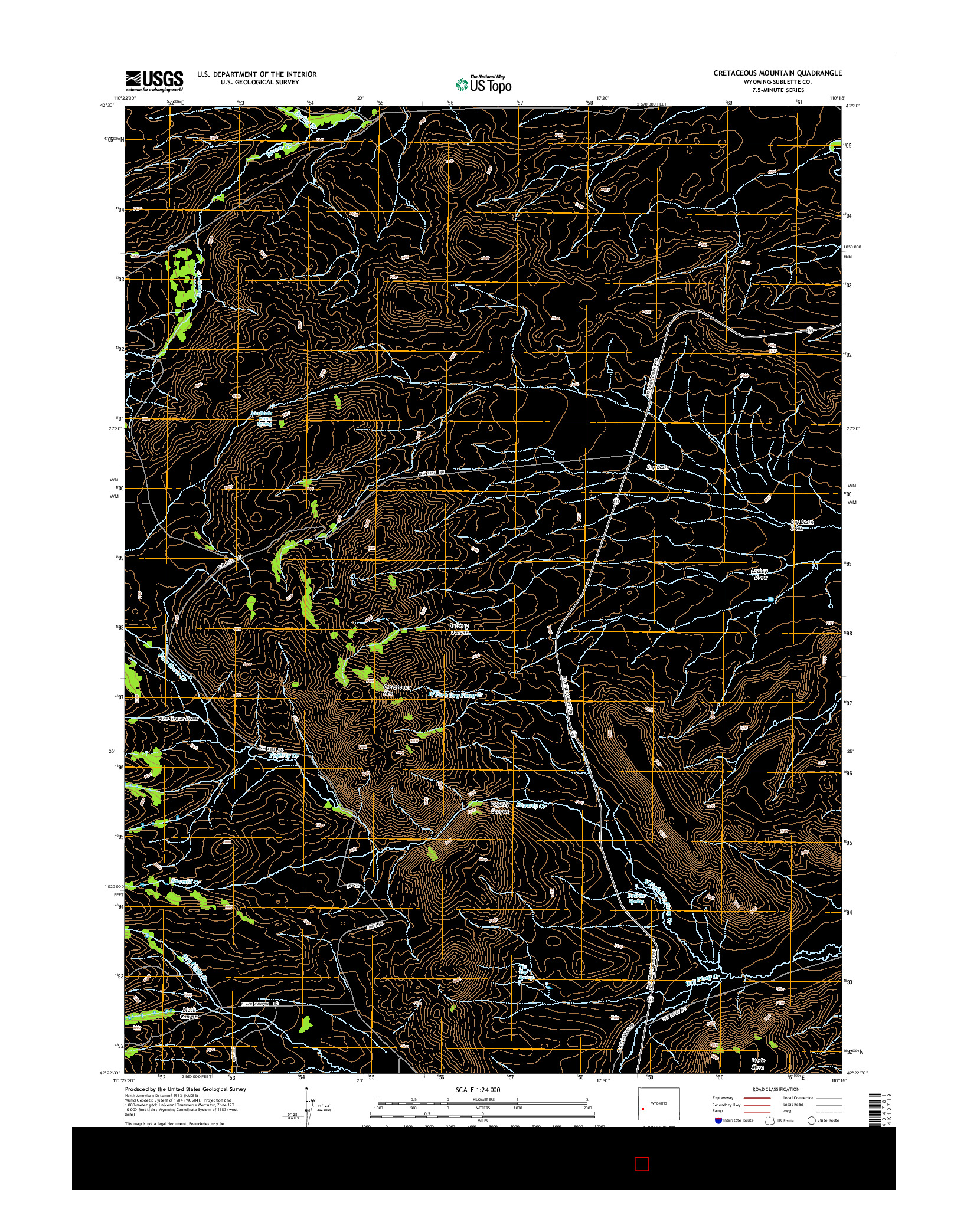 USGS US TOPO 7.5-MINUTE MAP FOR CRETACEOUS MOUNTAIN, WY 2015