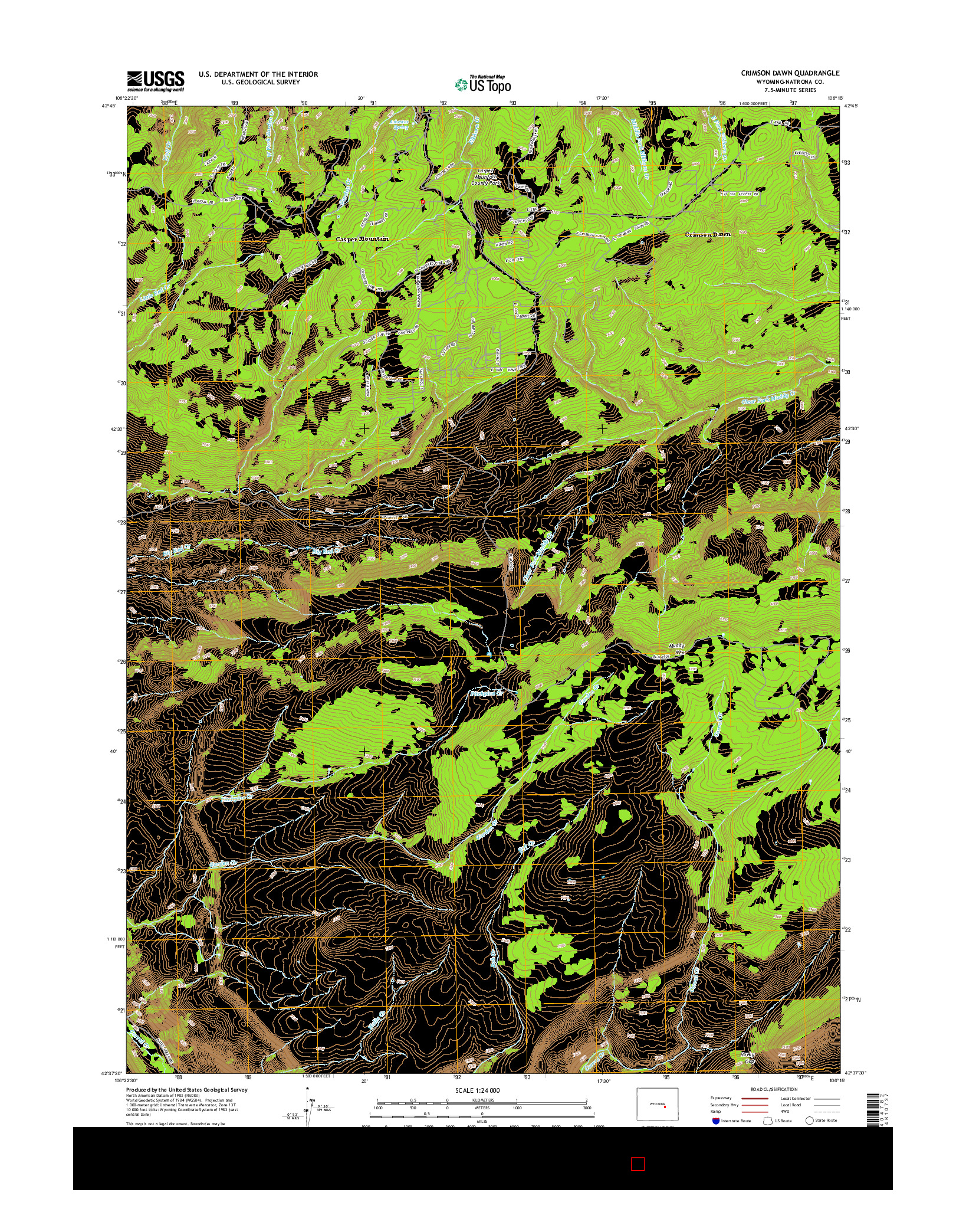 USGS US TOPO 7.5-MINUTE MAP FOR CRIMSON DAWN, WY 2015