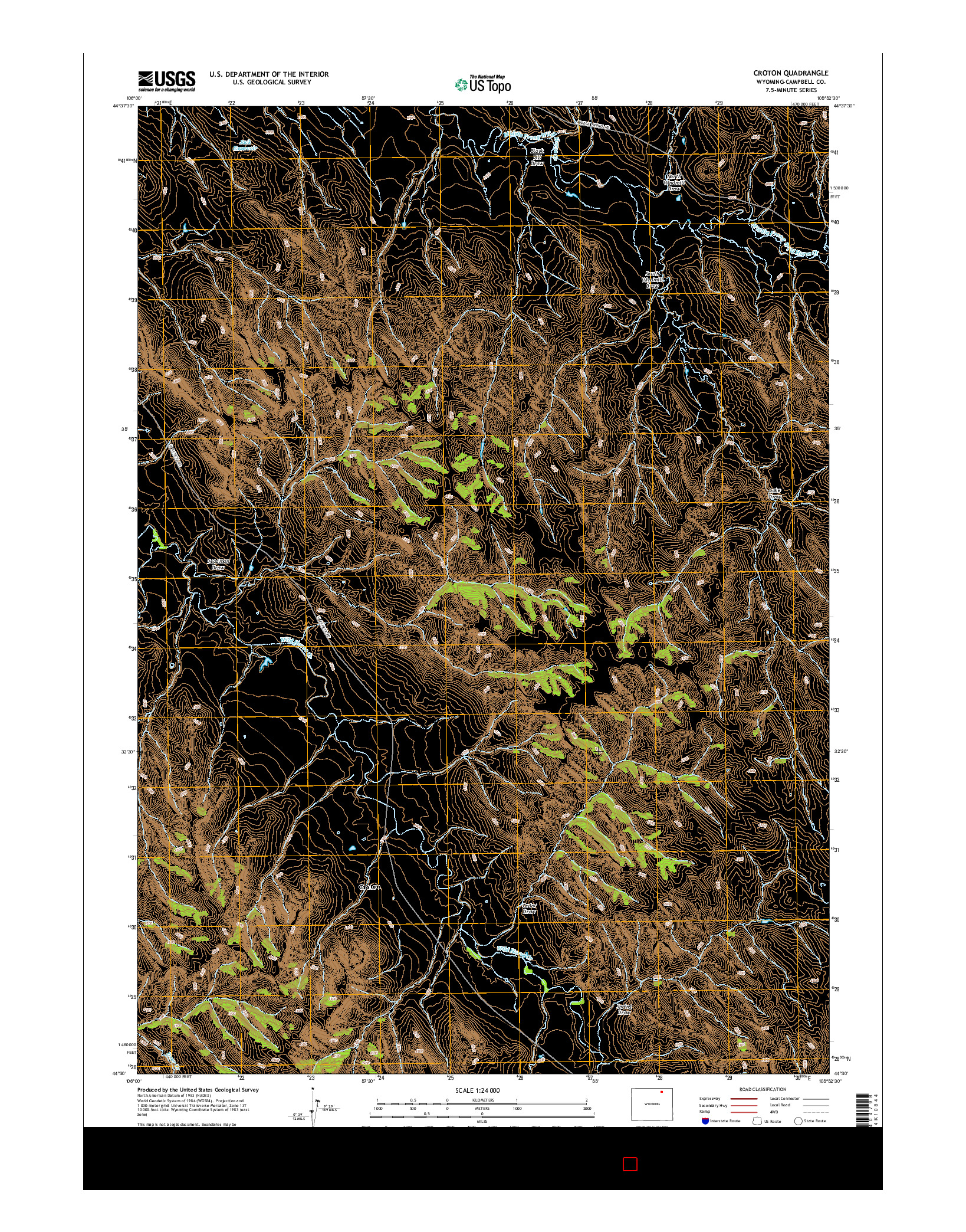 USGS US TOPO 7.5-MINUTE MAP FOR CROTON, WY 2015